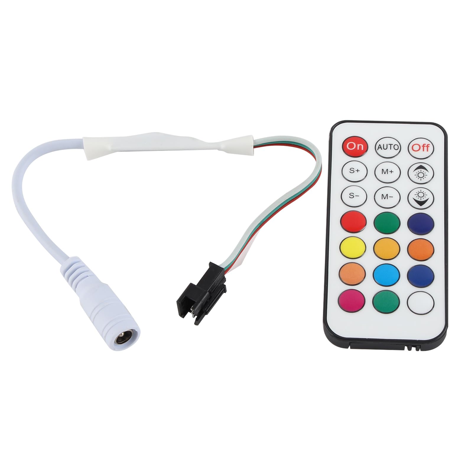 21 Keys RF Mini cordless Remote Dimmer Controller WC2811 2812B Full Color Adjustable Brightness Effect LED Dimmer Applicable Scene-Entertainment Venues