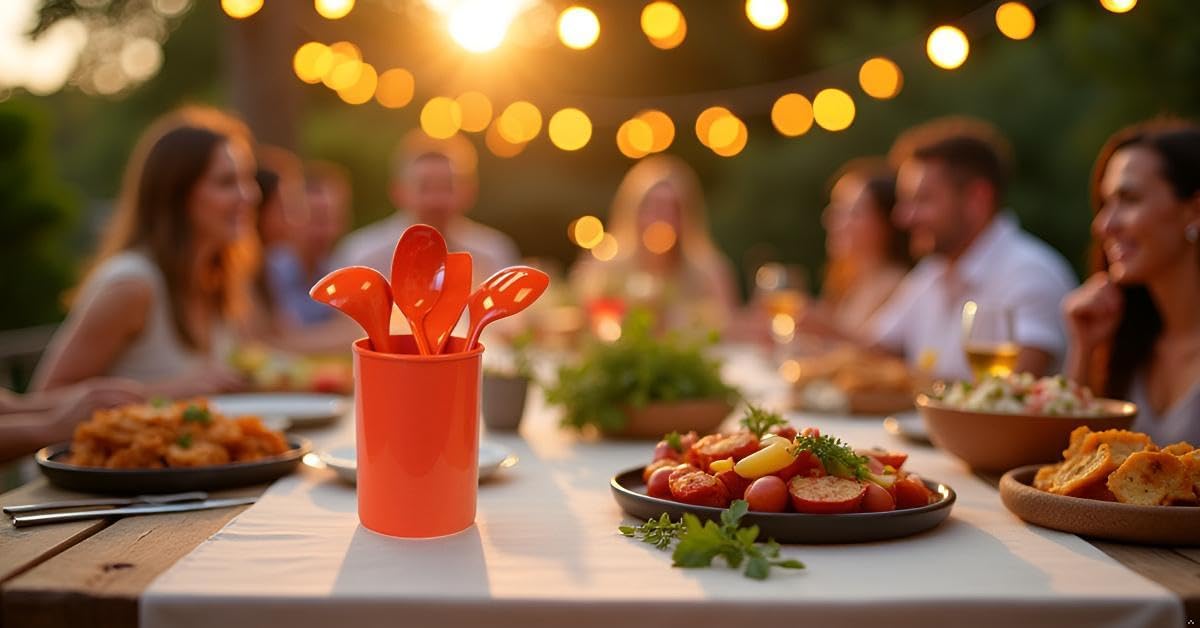 Reston Lloyd 5-Piece Calypso Basics Utensil Holder Set, Orange