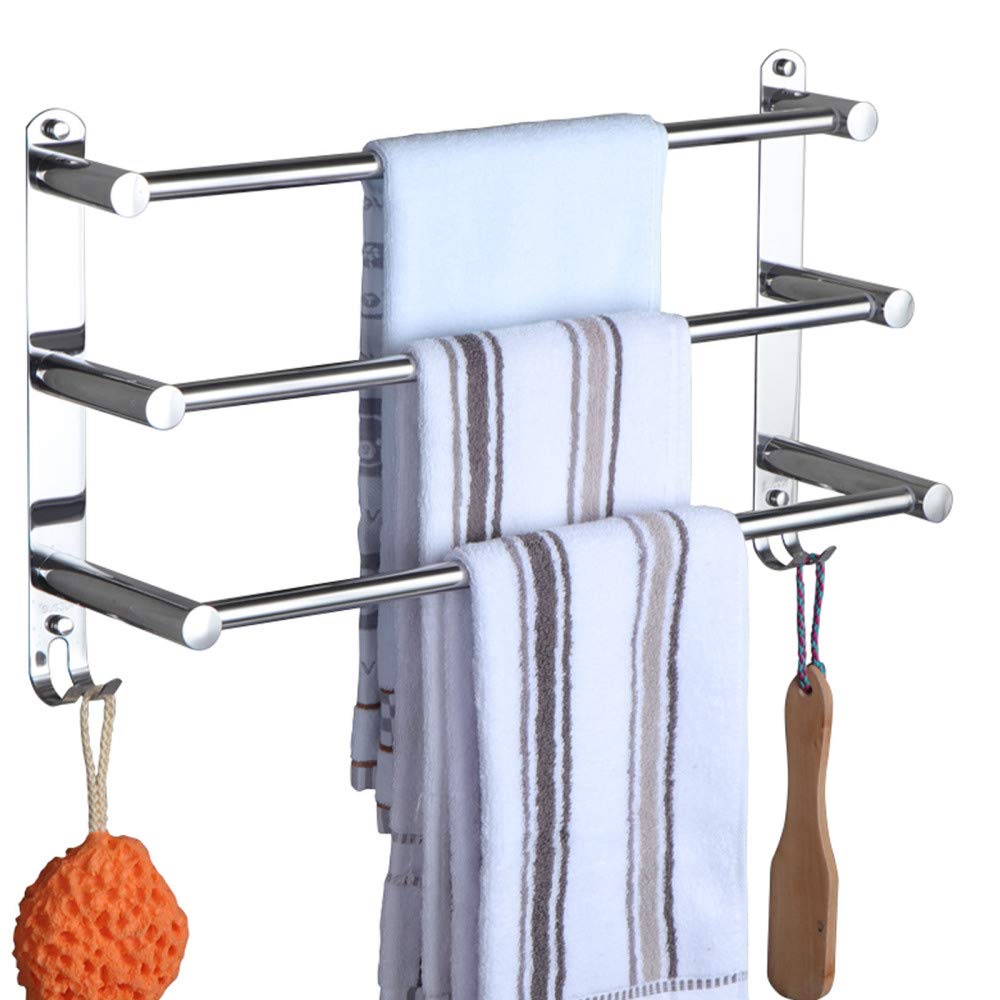 Porte-serviettes extensible en inox à 3 bras pivotants pour un gain de place total