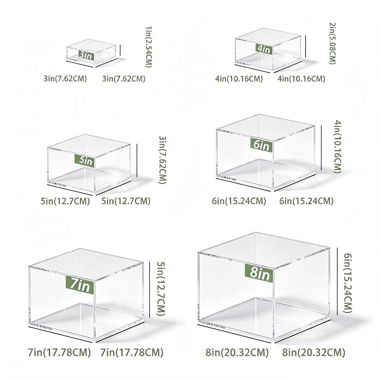 Lot 6 Présentoir aperitif Buffet Cube Transparent 3-8" pour Gâteaux & Déco | Support présentoir buffet, Idéal pour apéritif, mariage, buffet boissons, gâteau, bijoux. Facile à nettoyer et réutilisable