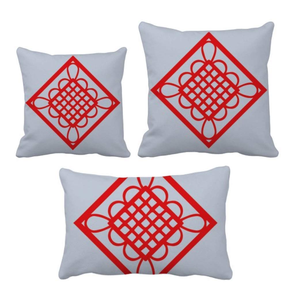 Coussin nœud chinois rouge diamant, l'idée cadeau déco salon idéale