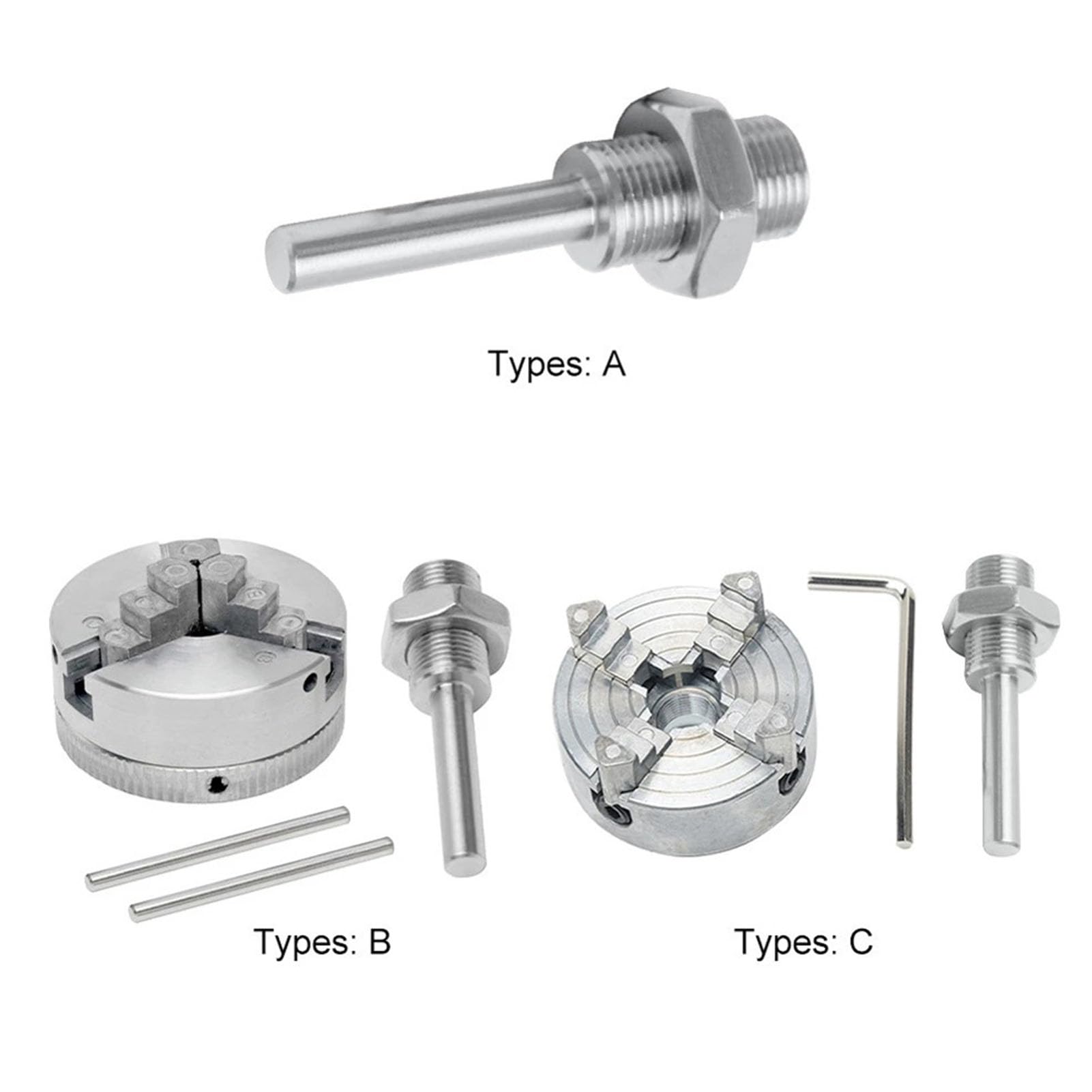 Dioche Mini Mandril de Torno, Acción única Manual de 4 Mandíbulas (4