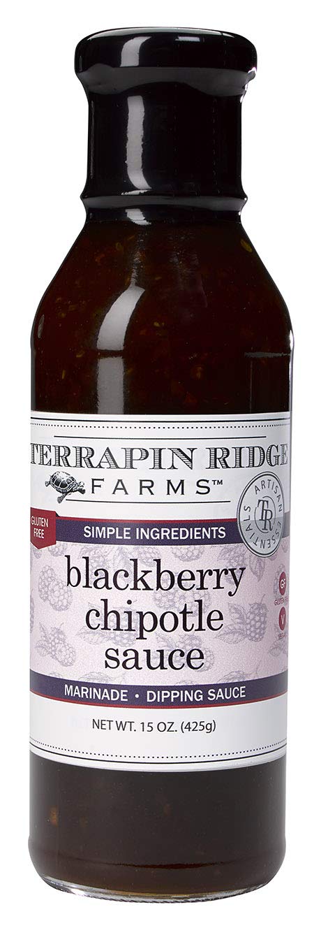 Terrapin Ridge Farms Blackberry Chipotle Sauce – Sweet & Smokey BBQ Sauce for Ribs, Tacos, and Appetizers, Vegan & Gluten Free – 15 oz bottle