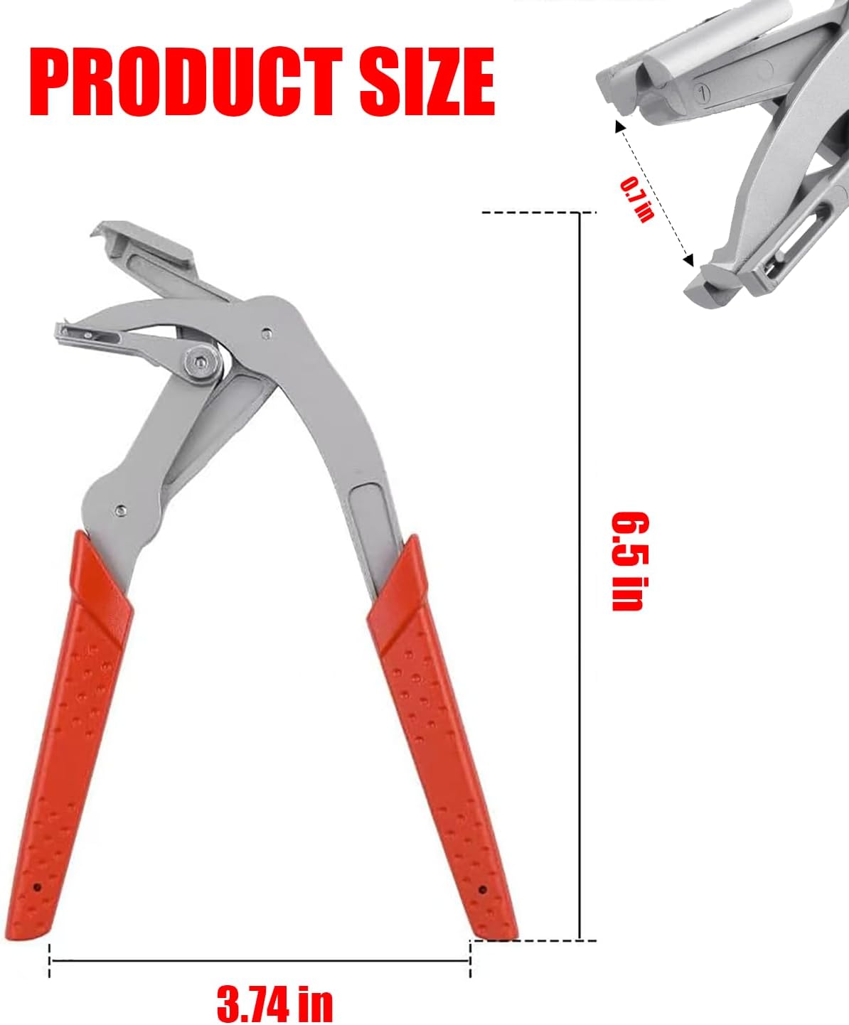 Car Clip Pliers Trim Removal Tool, Spring-Loaded Fastener Rivet Remover, Damage-Free Auto Door Panel & Interior Exterior Trim Disassembly Tool, 17-4 Stainless Steel (Red)