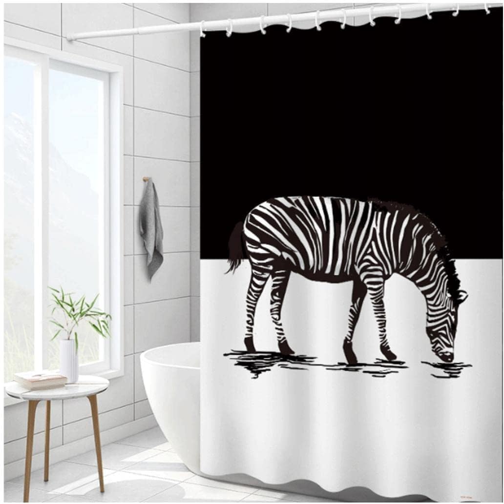 Best Shower Curtain Polyester Fabric Shower Curtain with 12 Free Hook Shower Curtain Liner Waterproof Tub Curtains Extra Long Bathroom Curtains Bath Decor (D 120x200cm)