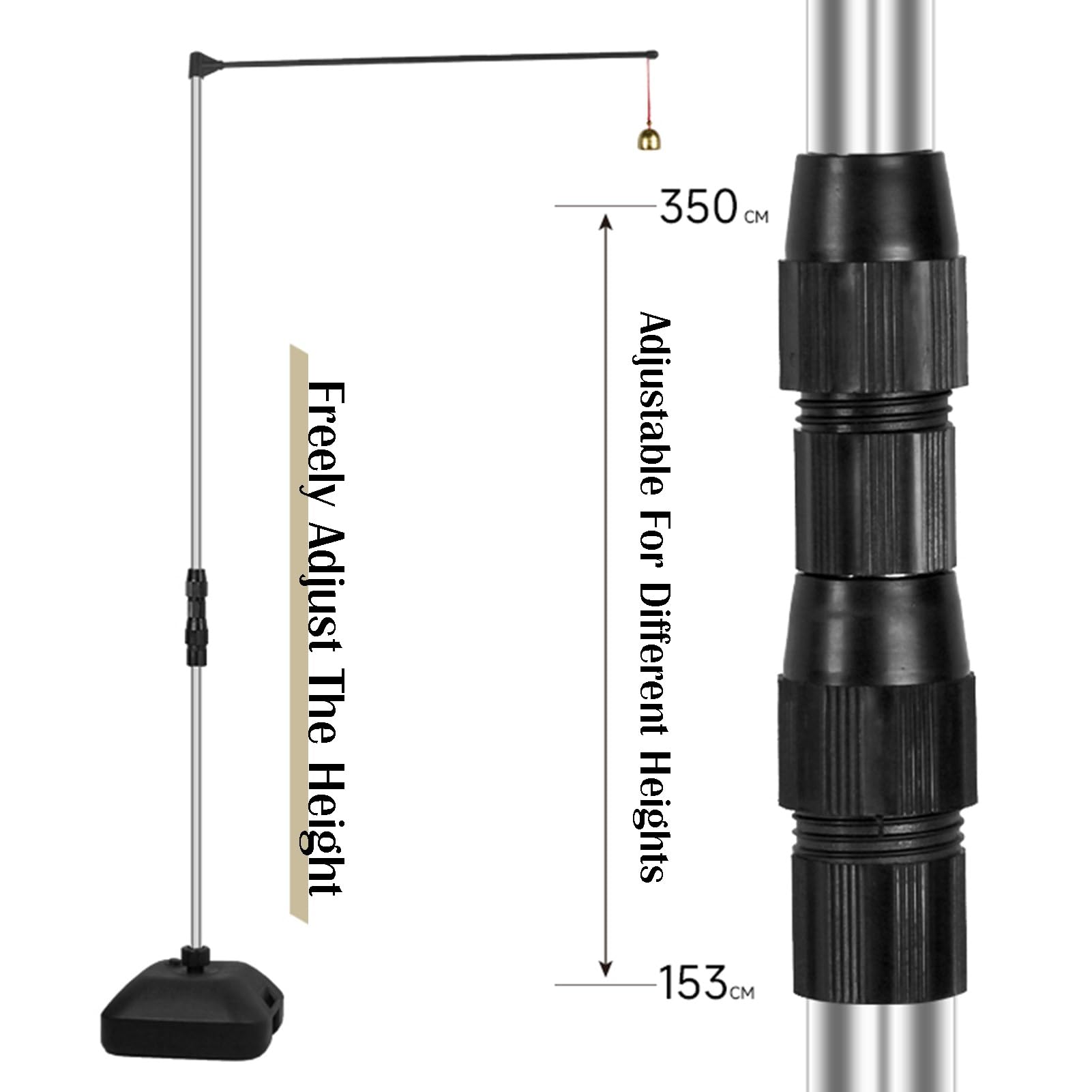 Comprobador De Salto Vertical, Herramienta De Entrenamiento De Salto Vertical Ajustable De 120 A 380 Cm, For Adultos Y Adolescentes, Herramientas De Medición De Salto De Voleibol Y Baloncesto