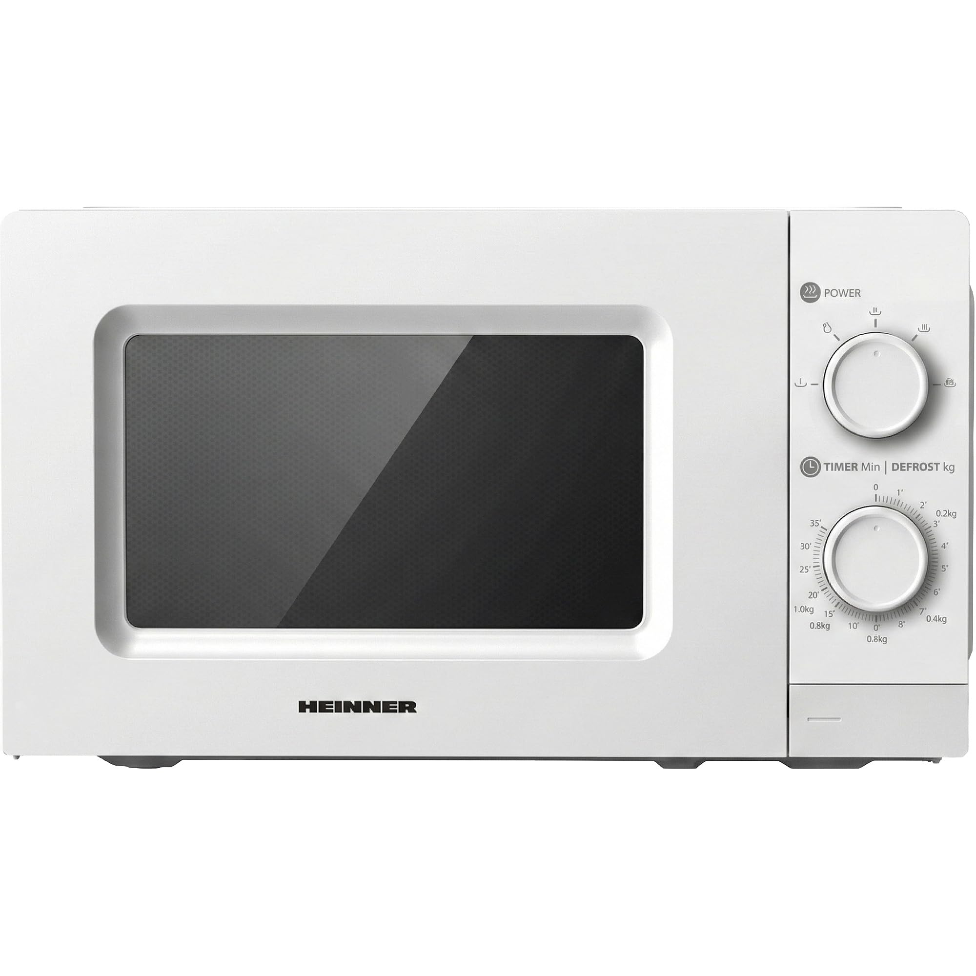 HMW-MD20MWH Mikrowelle • 20 L - 700 W, Manuelle Bedienung - 5 Leistungsstufen, Auftaufunktion - Drehregler - Weiß, 3 Jahre Garantie