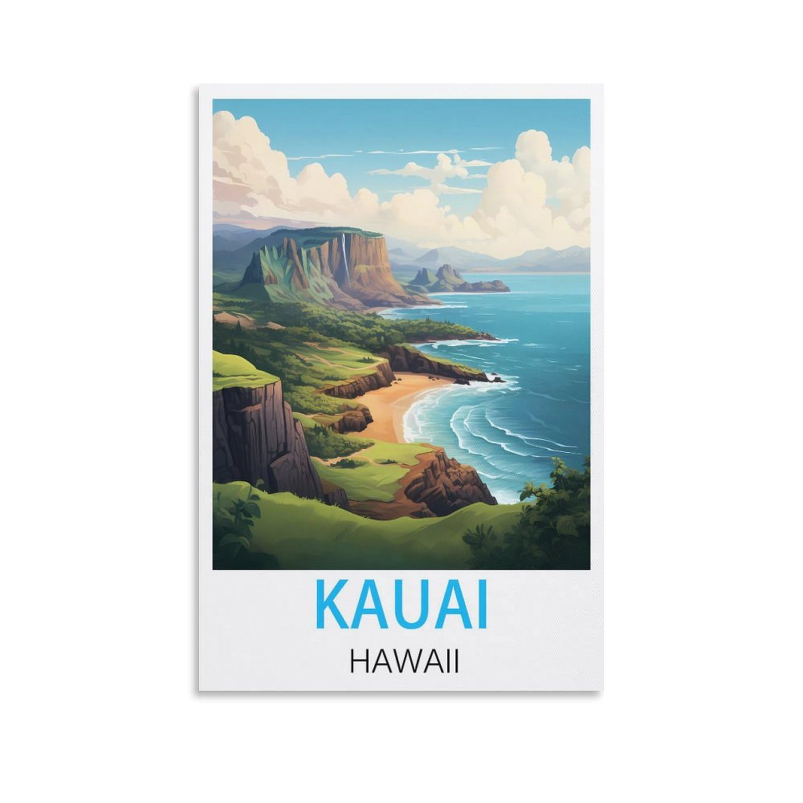 Vintage Metal Tin Signs,Kauai Hawaii,Vintage Metal Tin Sign Inspirational Retro Art Poster for Home Office, Cafe Bar Wall Decor 30x40cm