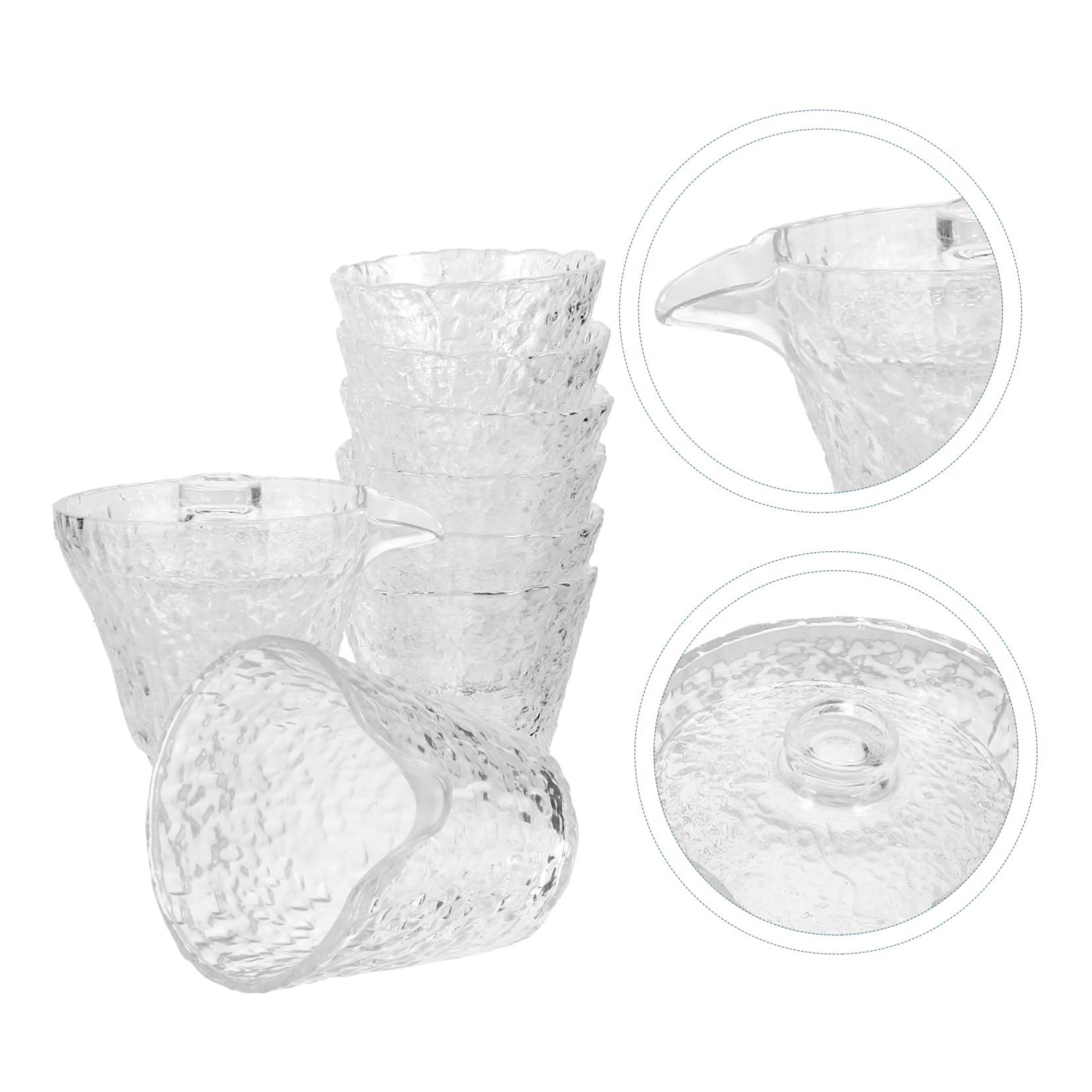 COLLBATH Teeservice Elegantes Chinesisches 8 Stück aus Hitzebeständigem Glas Teegläser mit Einfachem Gebrauch für Zuhause und Esszimmer