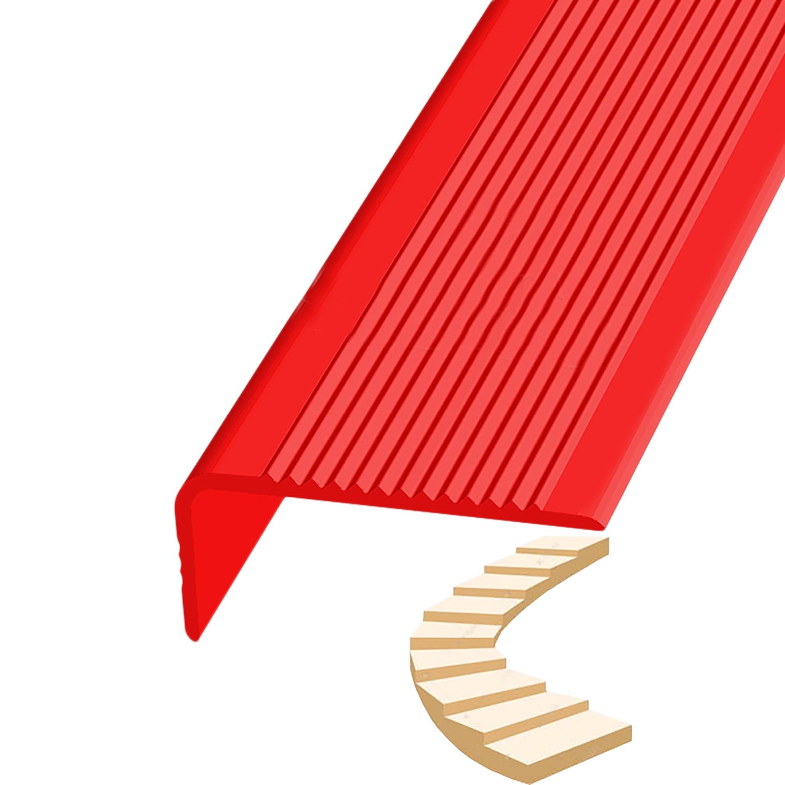 Rubber Stair Treads Non-Slip Step Edge Trim Protector - Waterproof Stair Nosing for Indoor/Outdoor Steps, Provides Safety and Decoration, Durable and Reliable Protection
