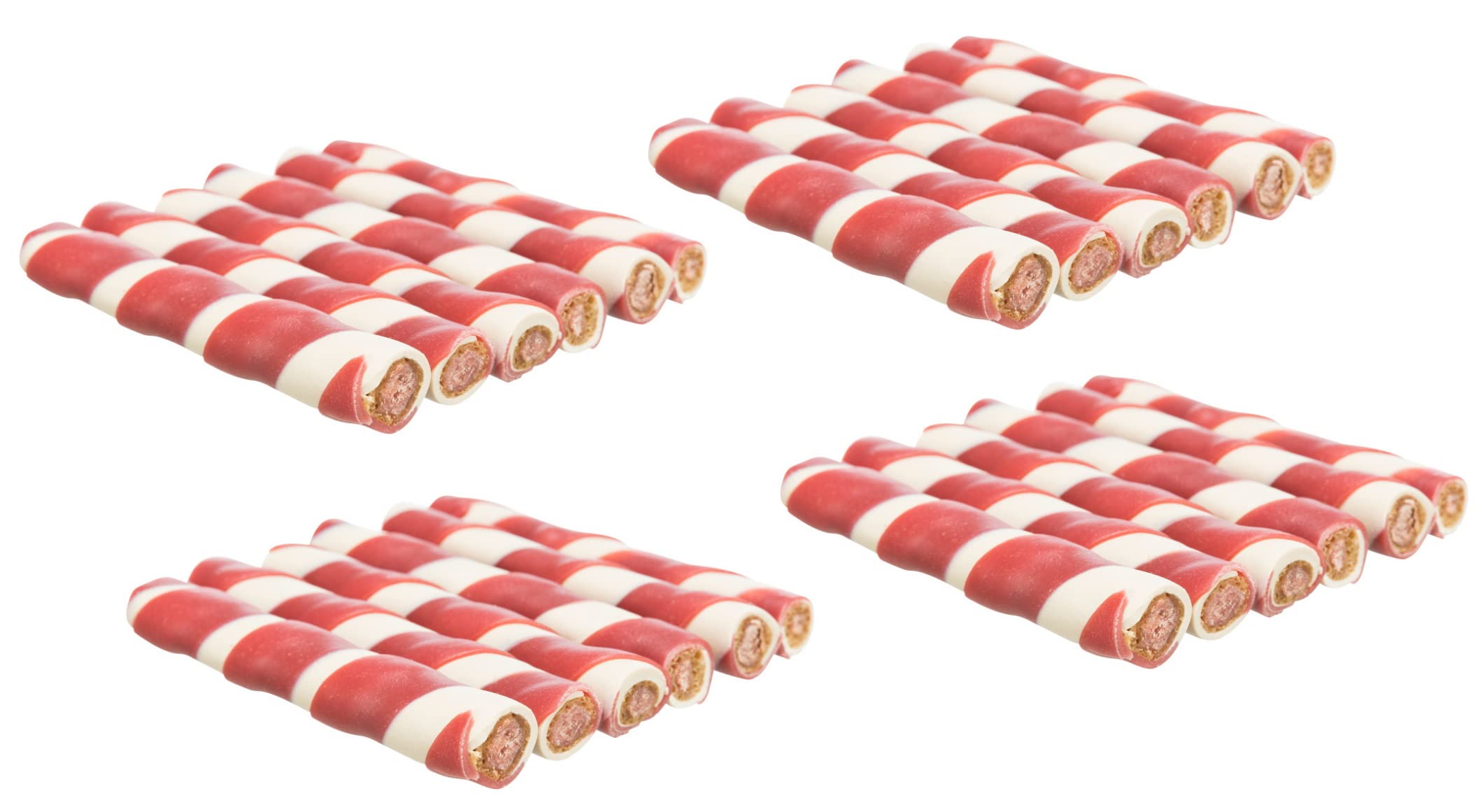 20 PACK TRIXIE DUCK FILLED ROLL STRAW DOG DENTAL CHEW TREAT STICK 10CM BULK