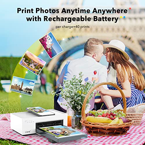 Liene-White-M200-4x6-Photo-Printer-Battery-Edition-Wireless-Photo-Printer-for-iPhone-Android-Dye-Sublimation-Printing-Full-Color-Photo-20-Sheet-Portable-Picture-Printer-Ideal-for-Travel-Home-Use
