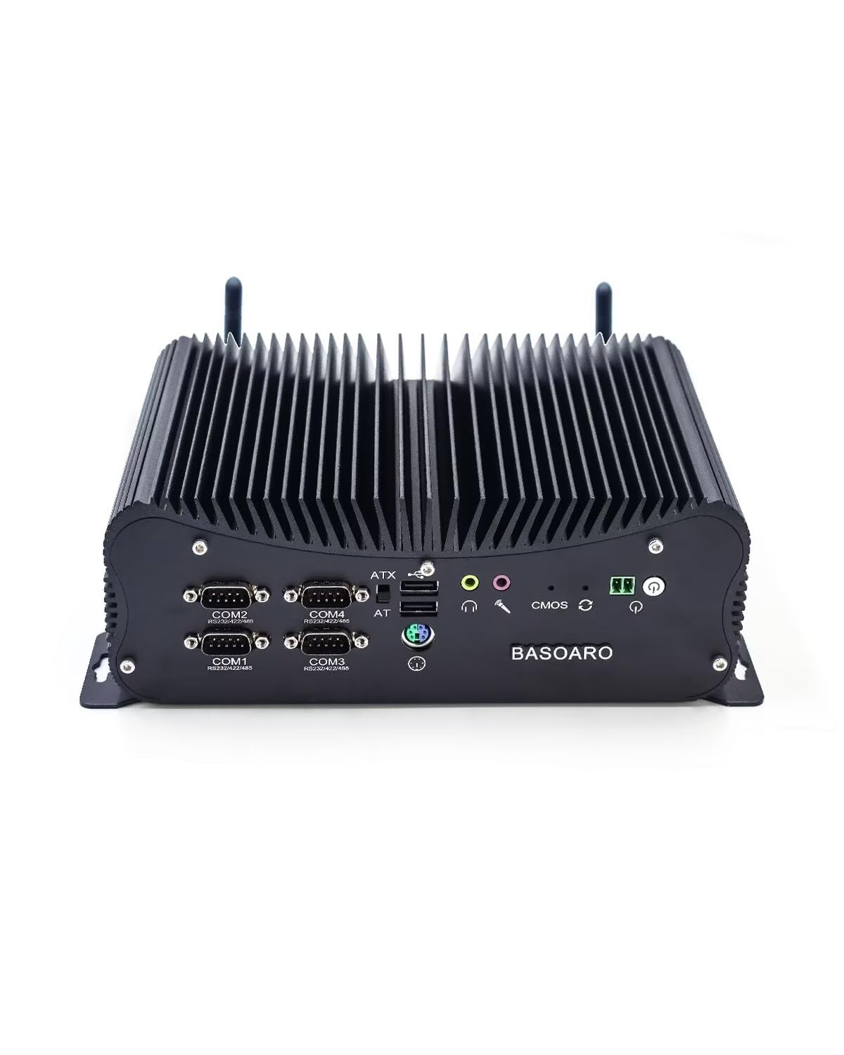 BASOARO Quad Core Mini PC i7 10510u, komputer przemysłowy, podwójna sieć LAN, HDMI/VGA, port GPIO/LPT, RS232 COM, Wi-Fi, Win 10 Pro (64G DDR4 RAM 256G SSD)