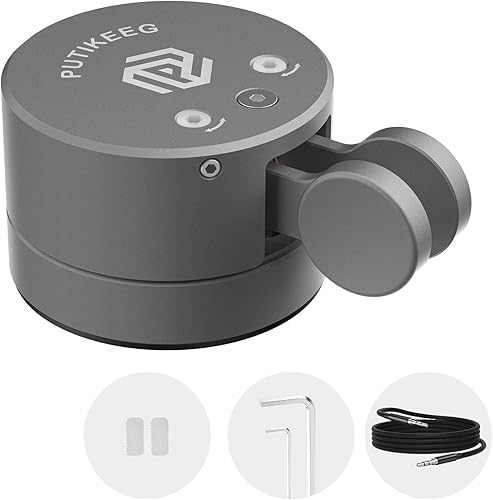 Putikeeg Mini llave de código morse, pala doble CW con base magnética, paletas de retorno magnéticas, llave Lambic Morse para radioaficionado (gris)