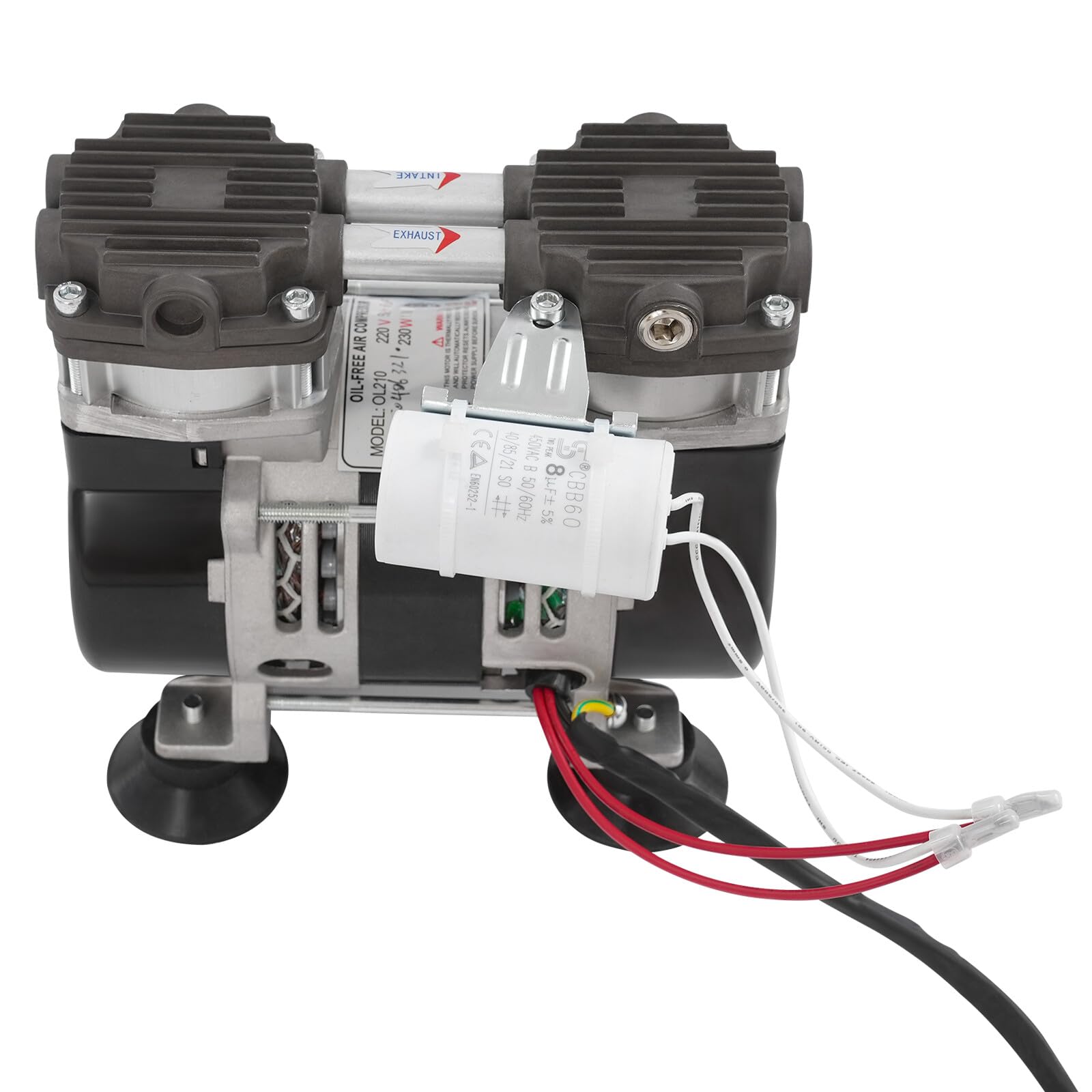 Bomba de vacío de laboratorio sin aceite, WFIETN 230 W, sin aceite, bomba de vacío para trabajos de pintura, reparaciones, capacidad de configuración 6uF