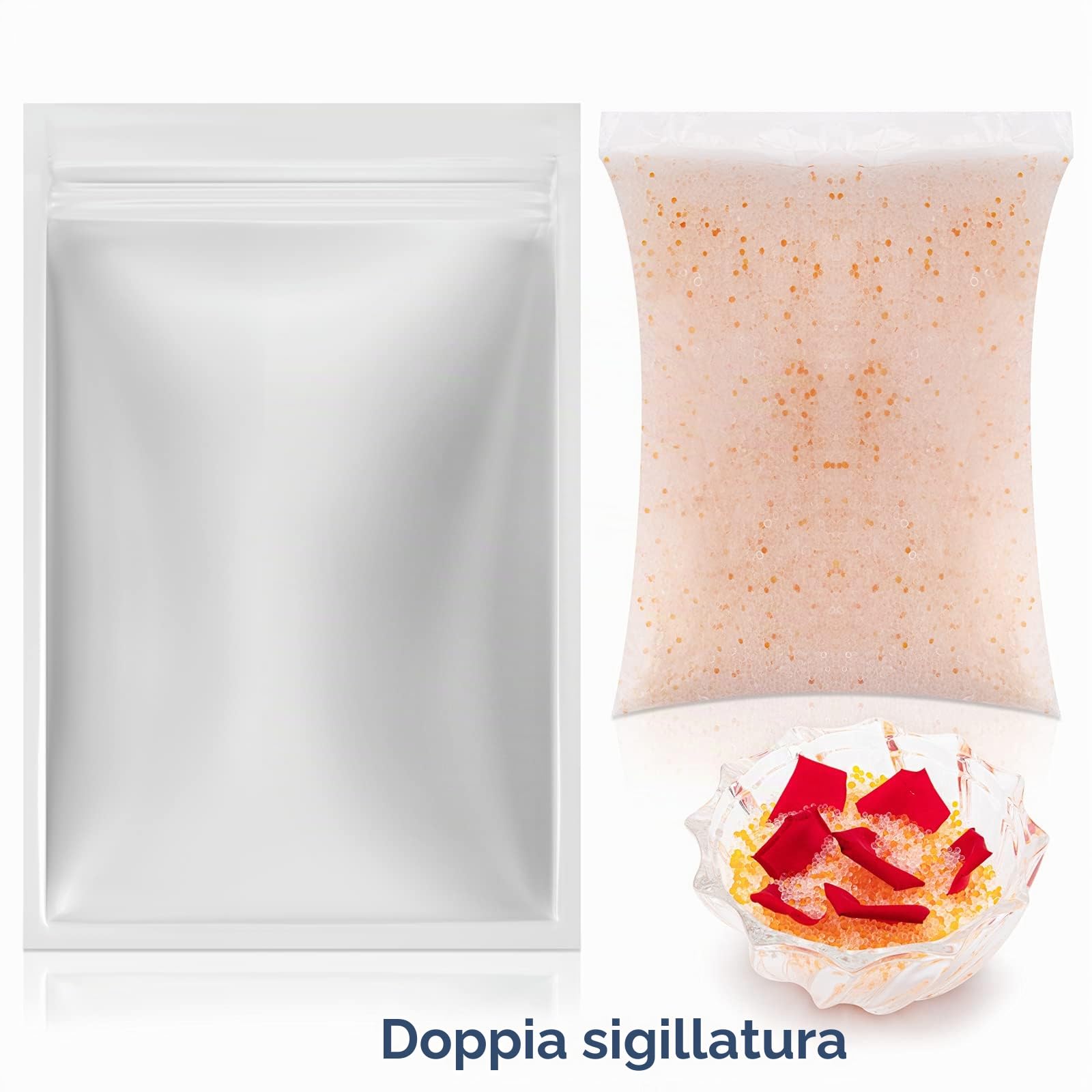 O2frepak Cristalli Essiccanti per Fiori di Gel di Silice da 2.2 Libbre (1KG), Confezioni di Perline Essiccanti di Gel di Silice Riutilizzabili con Indicazione del Colore