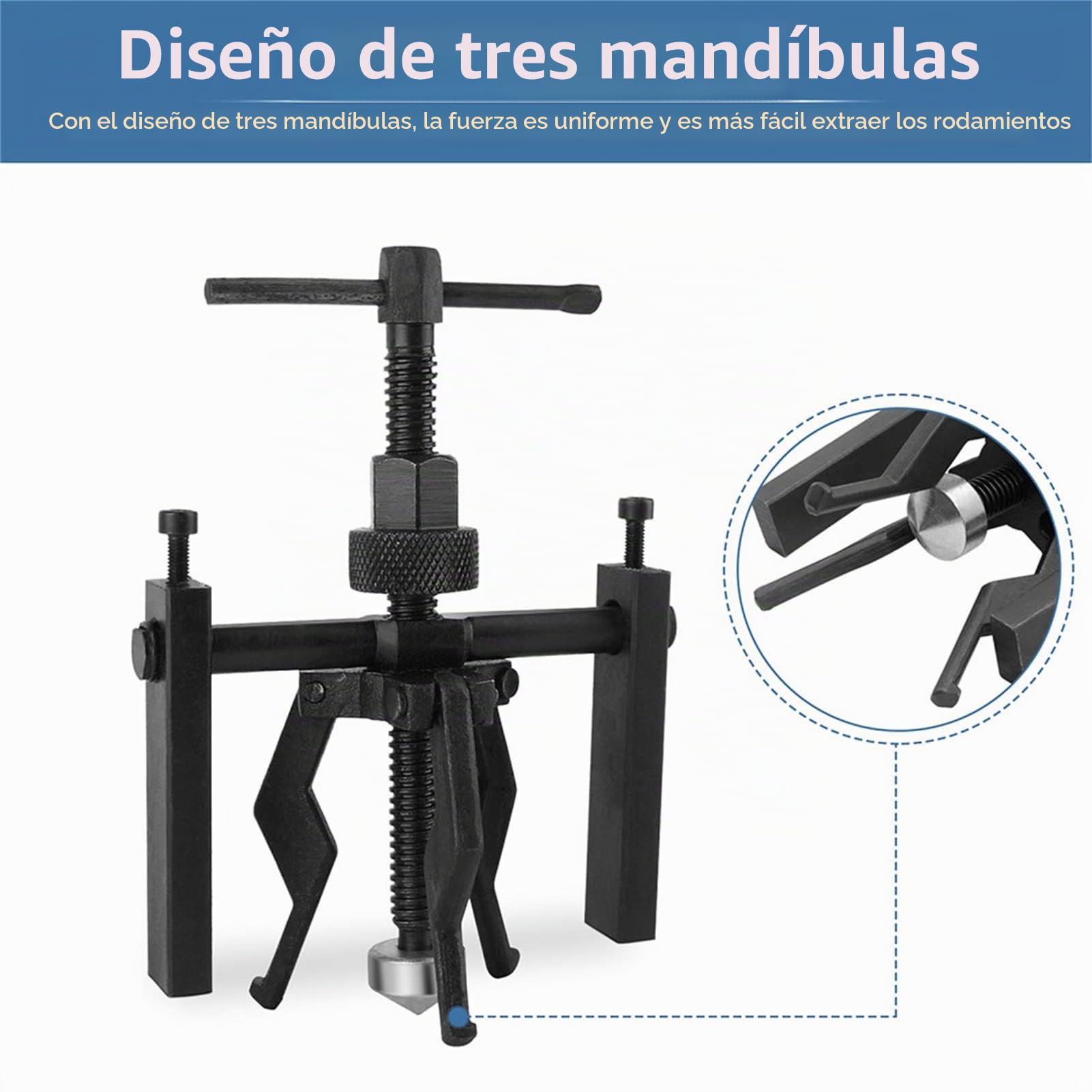 Dioche Extractor para rodamientos internos de acero al carbono Extractor de rodamientos de 3 mordazas para mantenimiento mecánico automático coche para moto