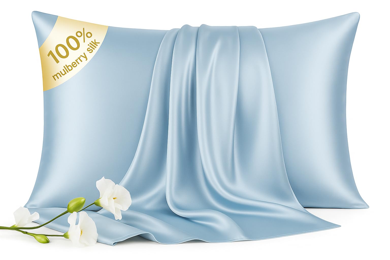 FCHJXTL Luxury 6A Mulberry Silk Pillowcase Silk Pillow Case for Hair Skin Anti-Wrinkle Hidden Zipper Best Beauty Sleep
