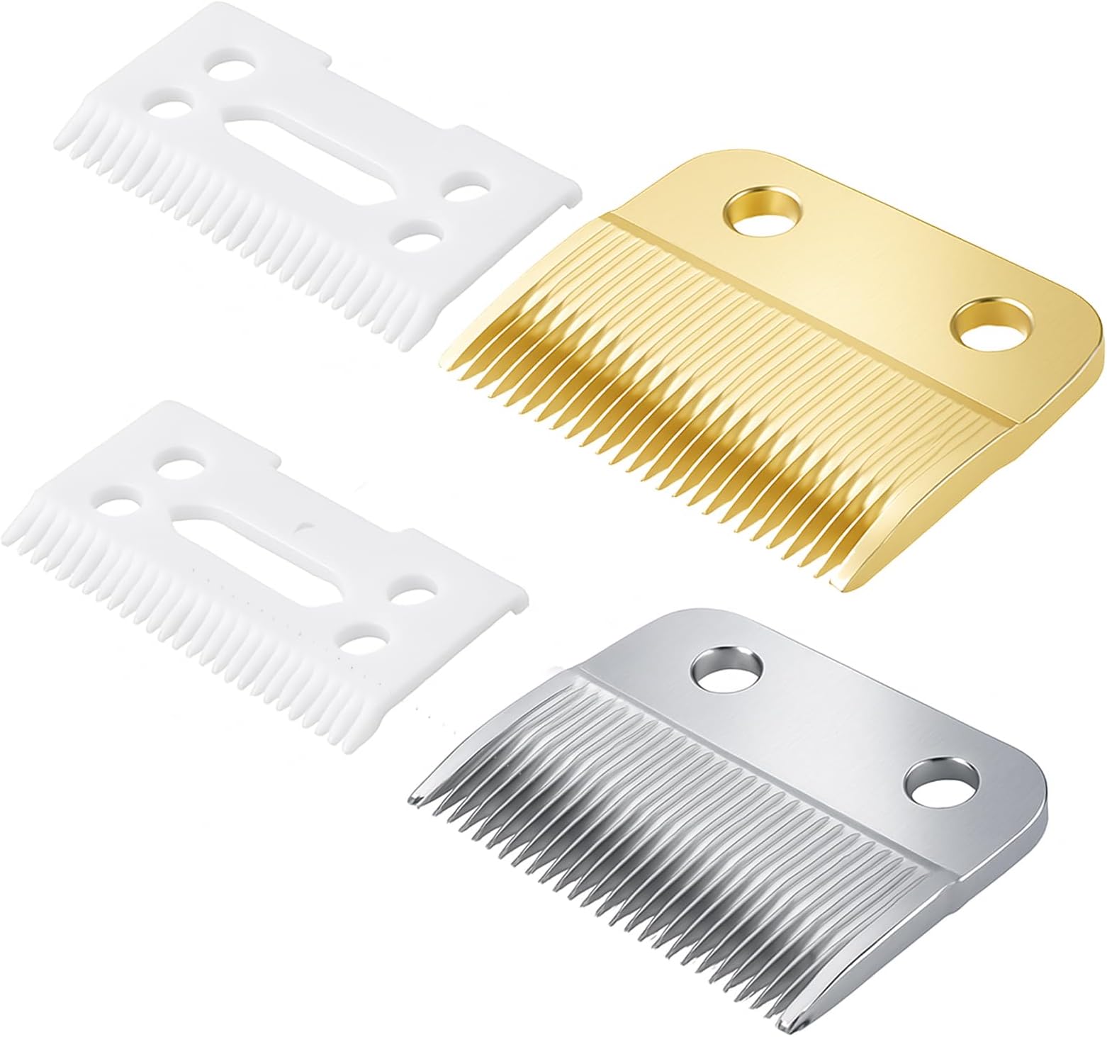 Clippers Blades Replacement Compatible with Wahl 30-15-10(#1037-400),Professional Animal Standard Adjustable Blade Set,Ceramic Dog Blade Set,2 Set(Gold/Silver)