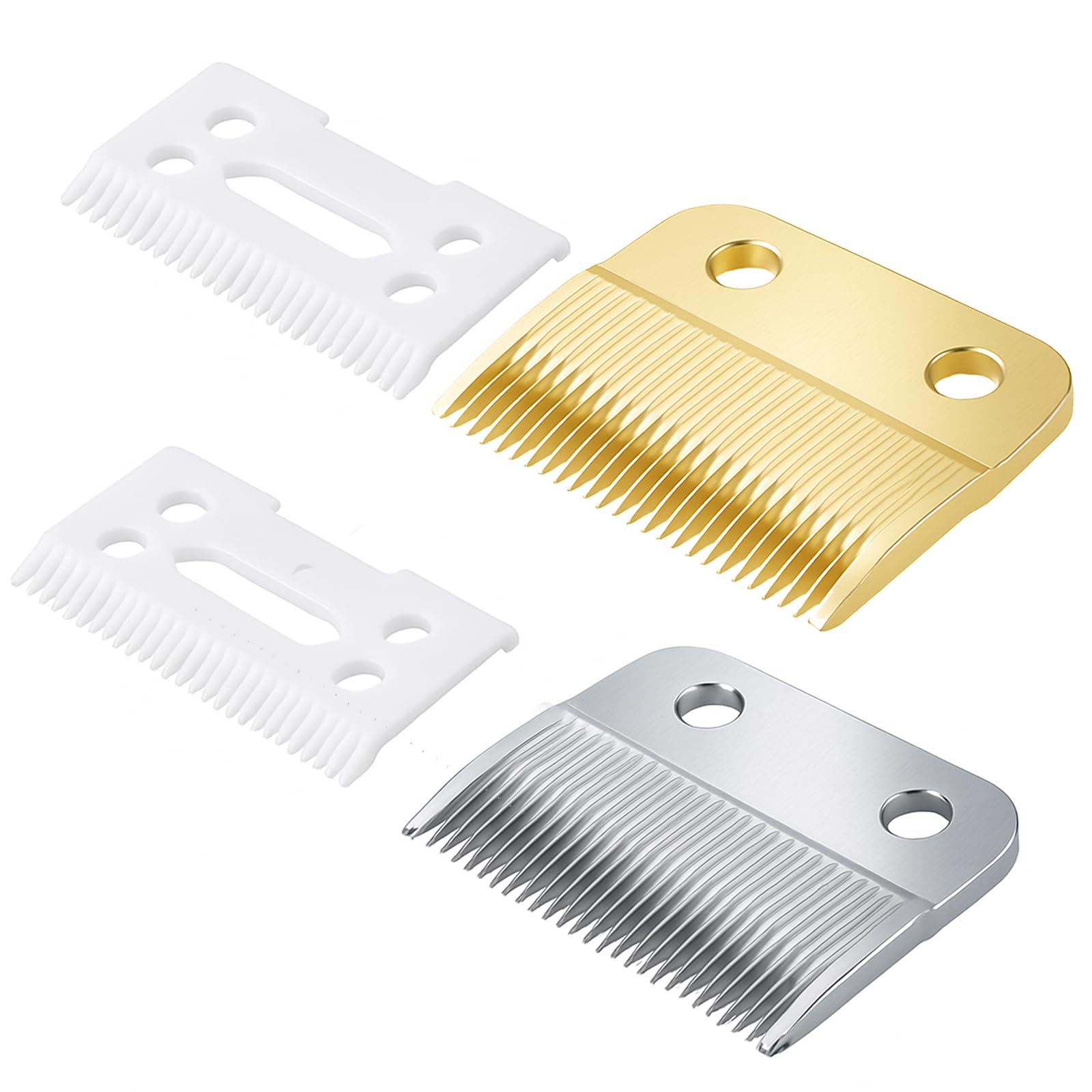 Clippers Blades Replacement Compatible with Wahl 30-15-10(#1037-400),Professional Animal Standard Adjustable Blade Set,Ceramic Dog Blade Set,2 Set(Gold/Silver)