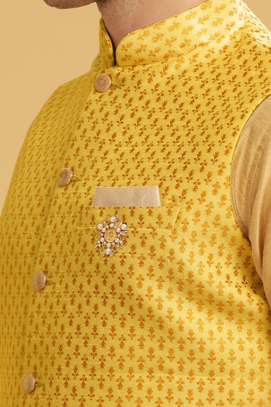 Be Active Men's Floral Regular Kt-Ser (Kt0667-02-S_Yellow S)