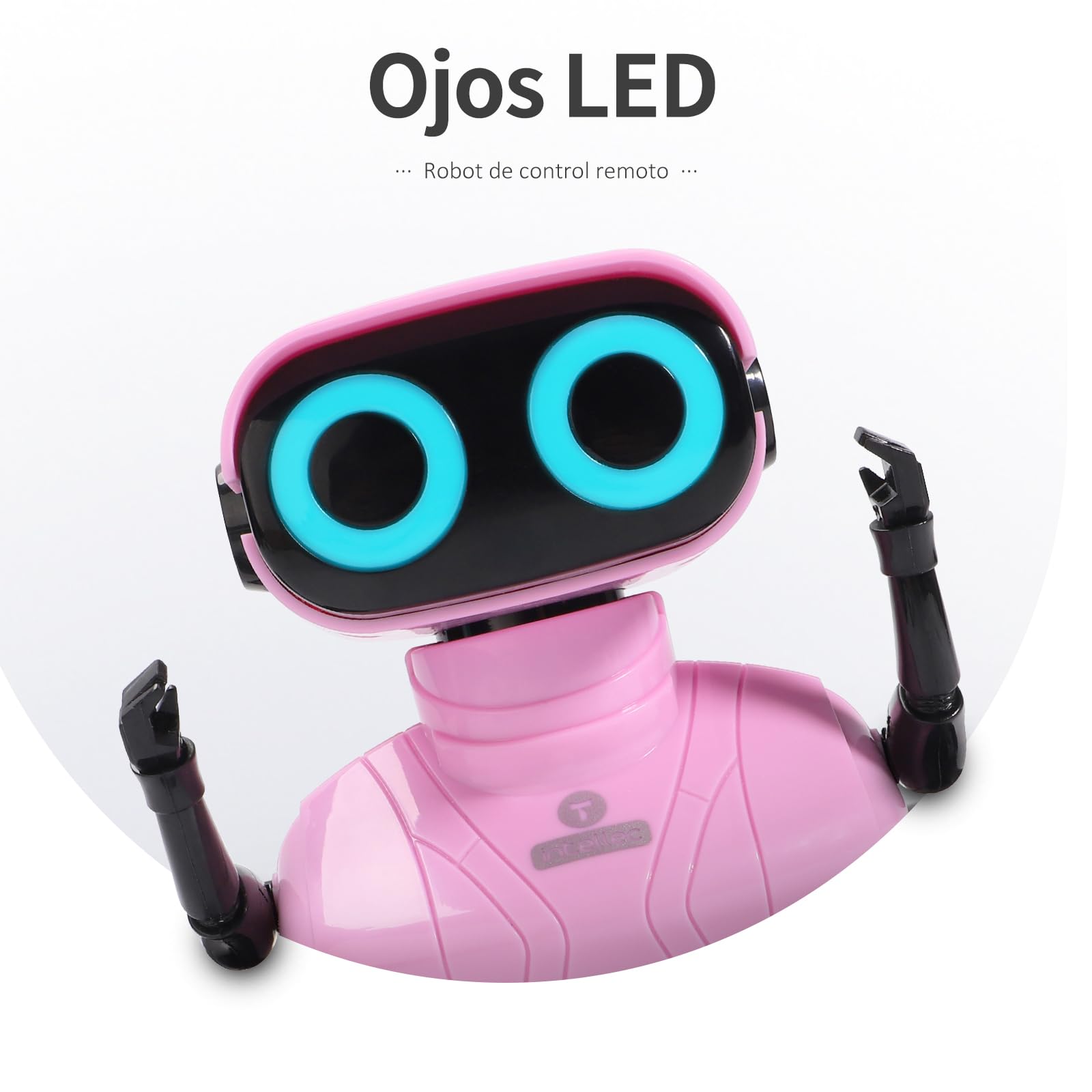 GILOBABY Robot Juguete, Control Remoto de 2,4 GHz Robots para Niños con Ojos LED, Brazos Flexibles, Sonido y Baile, Juego Educativo Regalo de Cumpleaños para Niños y Niñas más de 3 años (Rosa)