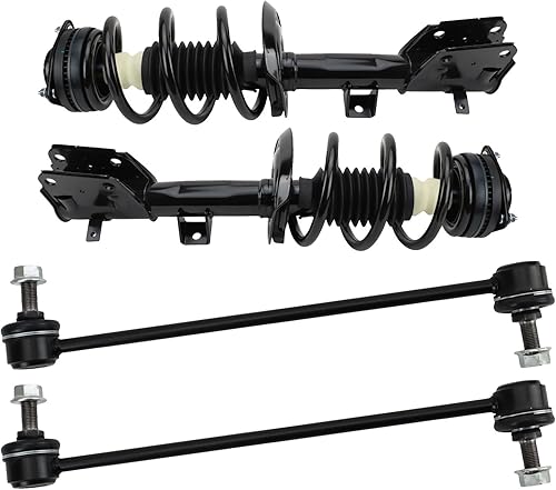 Miniatura 745 de TRQ Kit de suspensión delantera, conjunto de amortiguadores y resortes, barra estabilizadora, enlace estabilizador compatible con Chevrolet