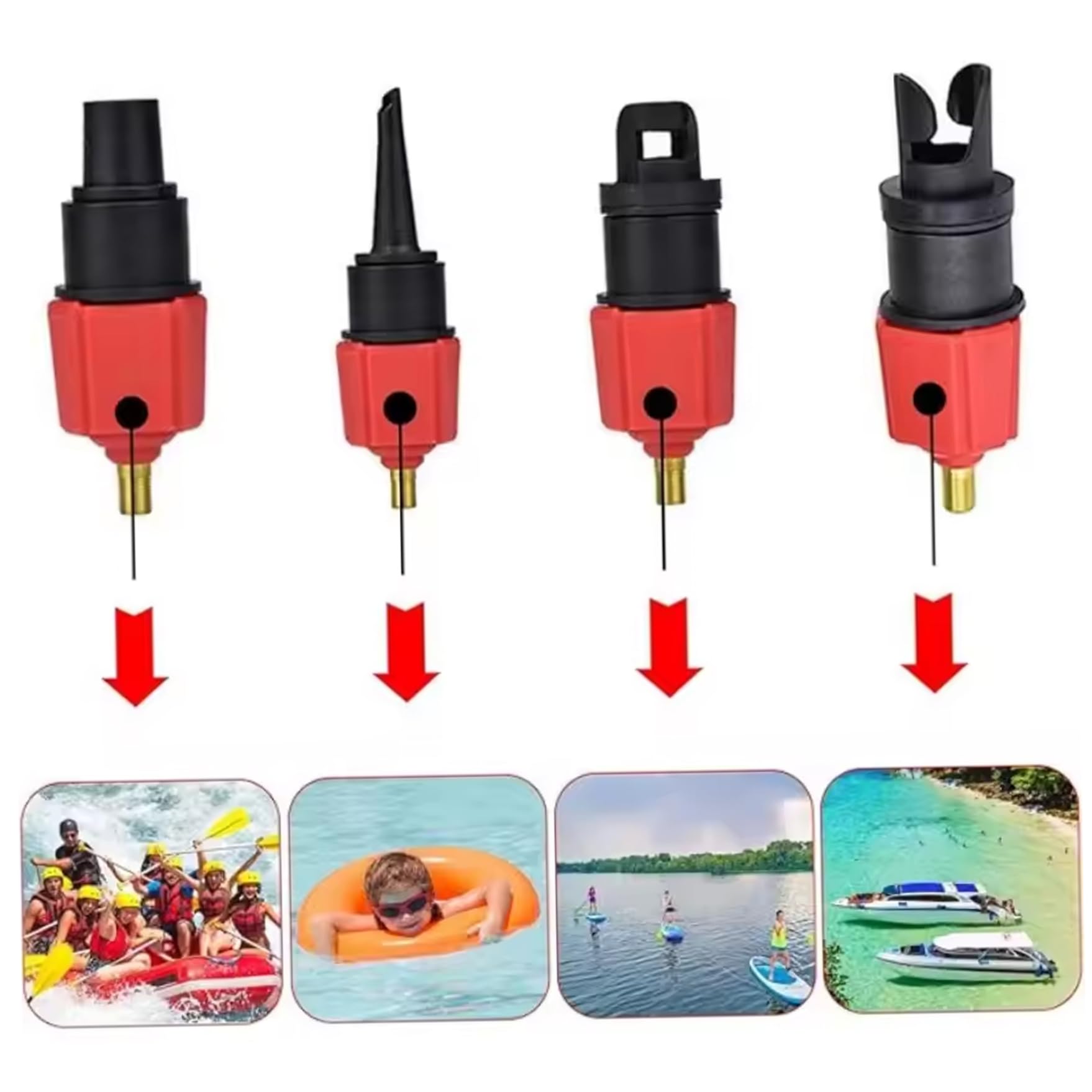 AEIOFU Air Pump Adapter for Inflatables, Paddle Board Pump Adapter with 4 Converter for Stand Up Paddle Board/Inflatable Rowing Boat/Kayak