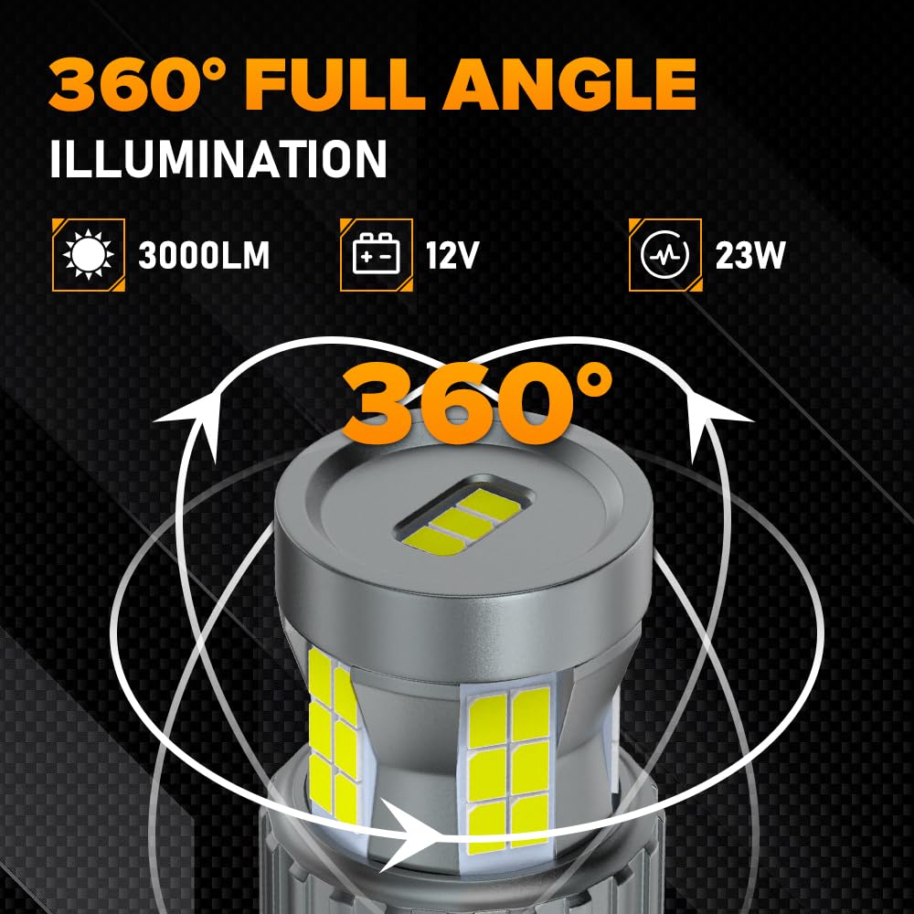1156 BA15S P21W Lampadine LED 23W 12V Super Luminoso Bianco Canbus Sensa Errore Anti Hyper Flash 1141 7506 1003 Luce di Retromarcia Luce del Freno Luci di Posteriori Luci di Diurne, 2 Pezzi