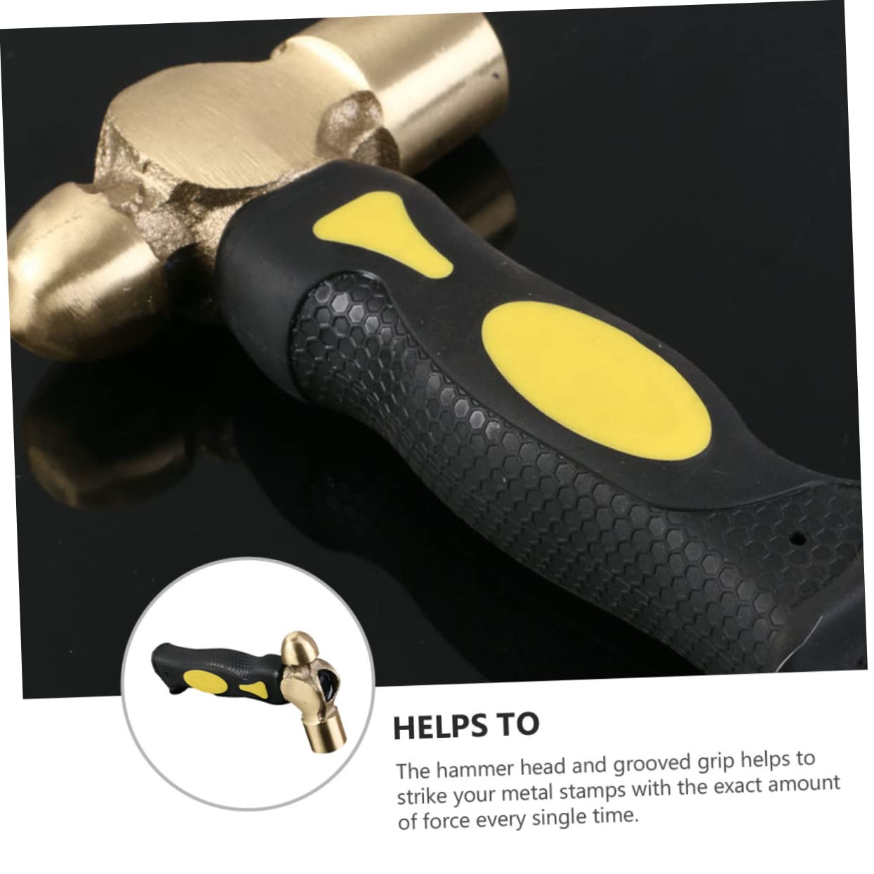 Angoily Martillo De Estampación De Latón De Mango y Agarre Ergonómico Para Bricolaje y Manualidades