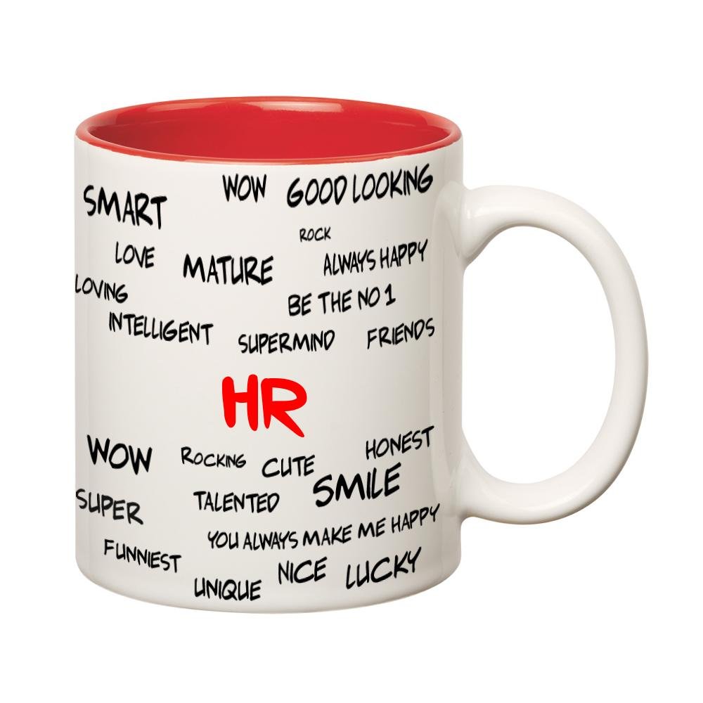 Huppme Good Personality Hr Mug, 350 ml, Inner Red