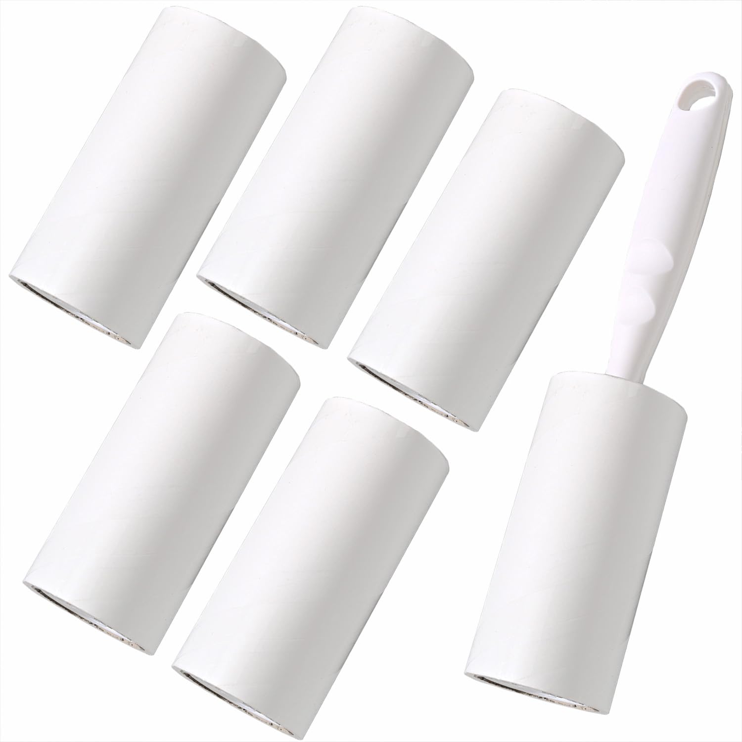 Rodillo Adhesivo,Cepillo para Pelusas para Ropa y Muebles,Rodillo Pelo Mascotas para Quitar el Polvo y el Cabello,Juego de 6 Rollos (60 Hojas Cada uno) y 1 dispensador
