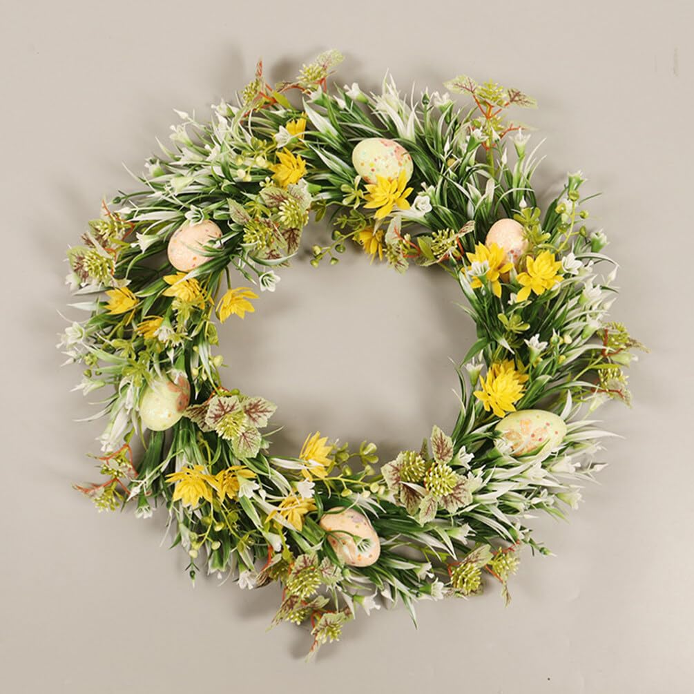 NUOBESTY Couronne De Pâques Suspendue Décoration De Porte Entrée Fleurs Artificielles pour Intérieur Et Extérieur Accessoire De Fête Unique pour Créer Une Ambiance Joyeuse