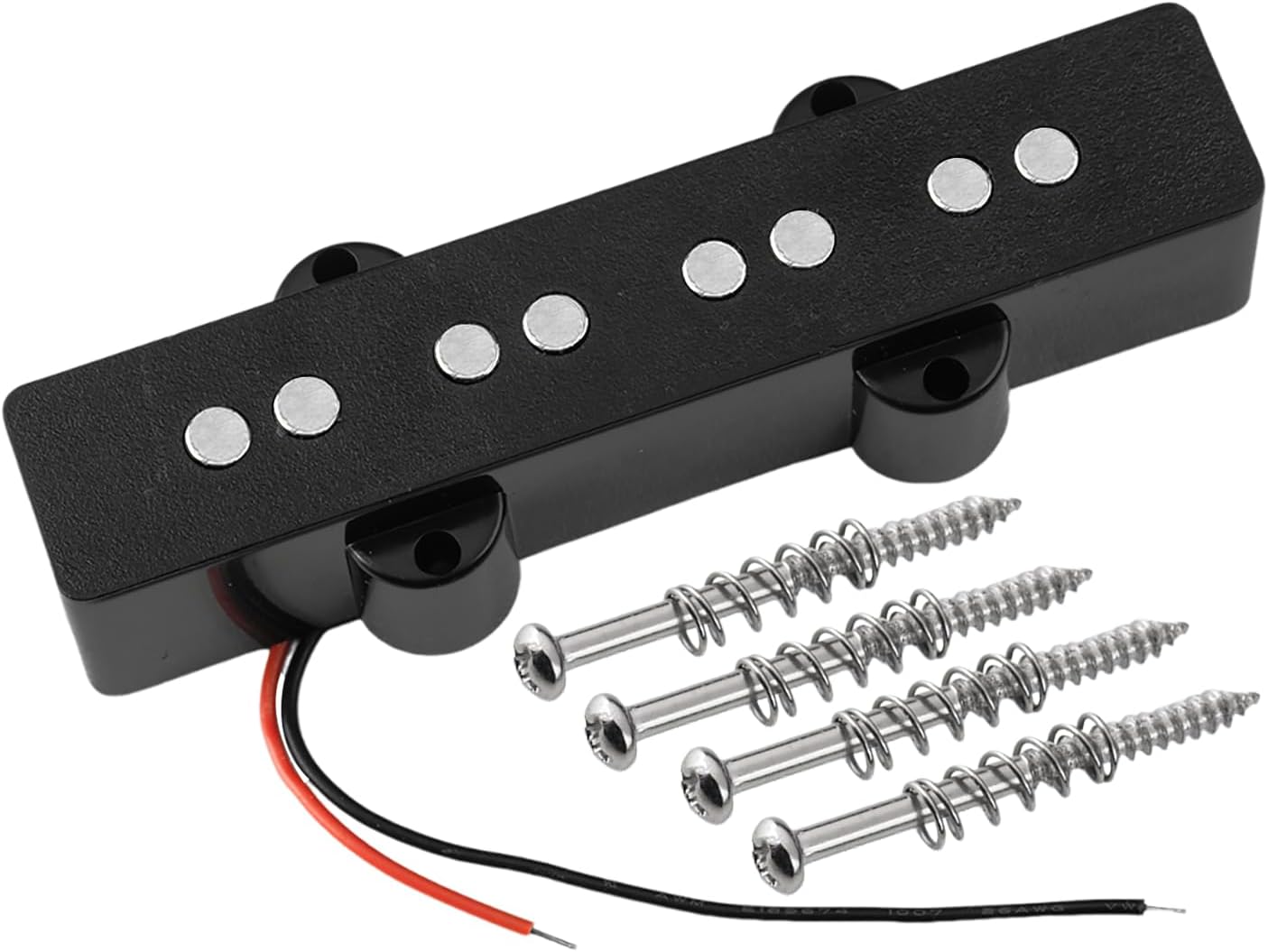 2PCS Ceramic Magnet Open Style J Bass Pickup Neck + Bridge Pickup Set Fit 4 String Electric Bass Guitar Part, Black
