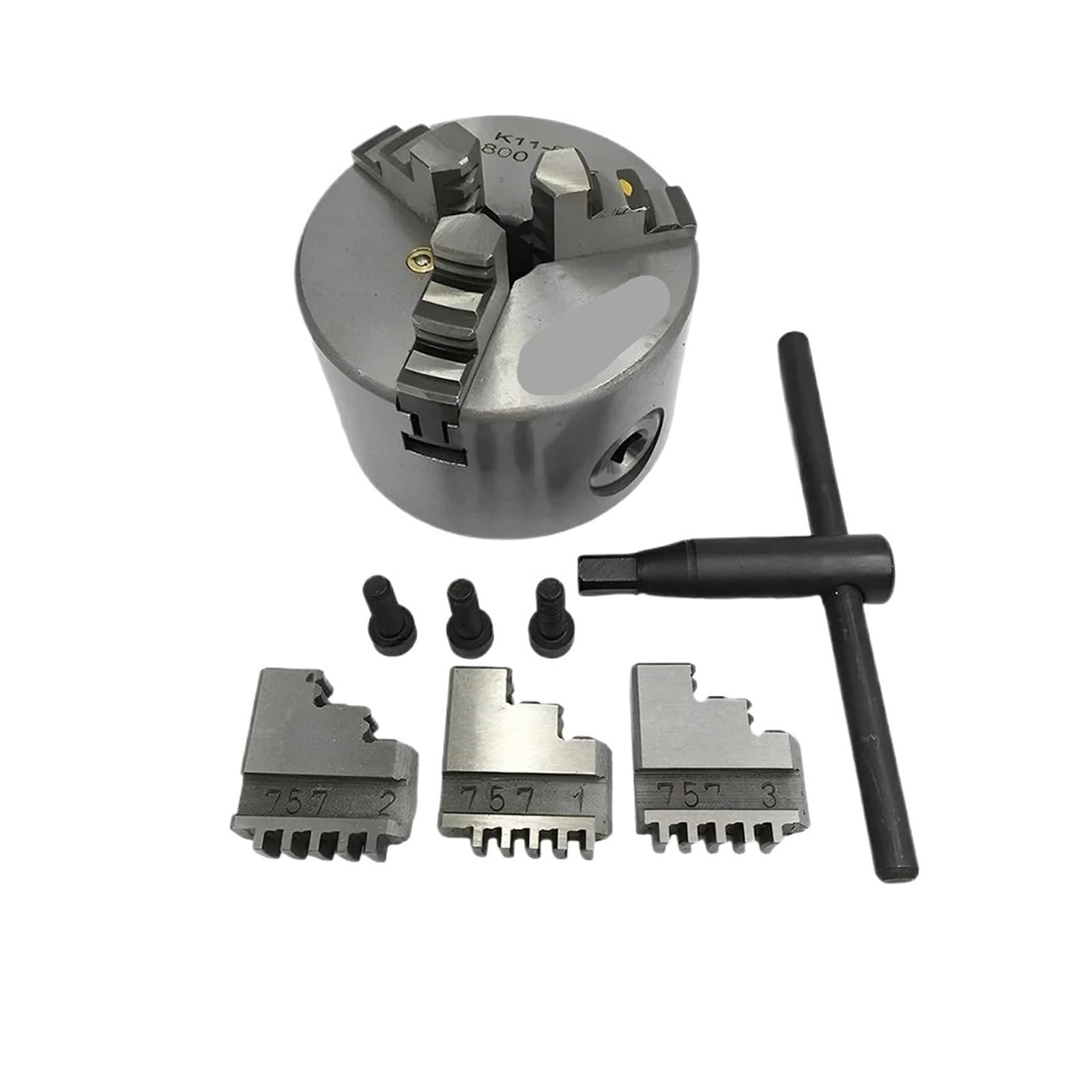 3-Jaw Self-Centering Lathe Chuck Front/Back Loading for Milling Machine(K11-130-Rear Load)