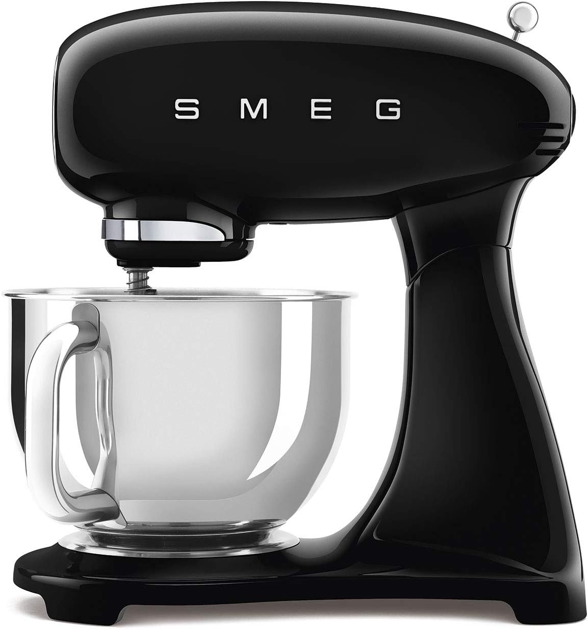 SMF03BLUK Full Colour Stand Mixer, Retro 50's Style with 4.8L Stainless Steel Bowl, Safety Lock, 10 Variable Speeds, 800W, Black