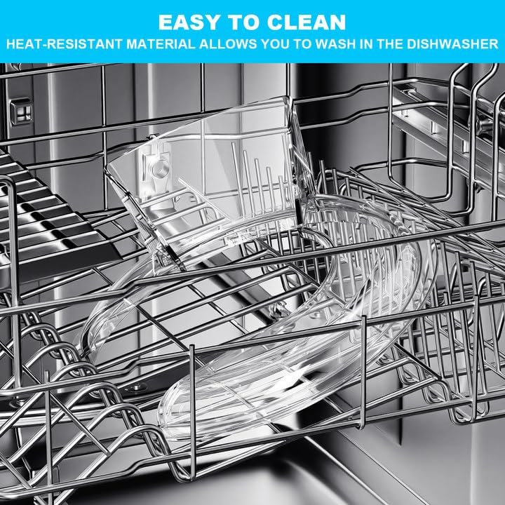 Miniatura 3 de Escudo de vertido para Kitchenaid - Cuenco de 4.5 5 cuartos de galón (acero inoxidable, vidrio, cerámica) Escudo de seguridad transparente para