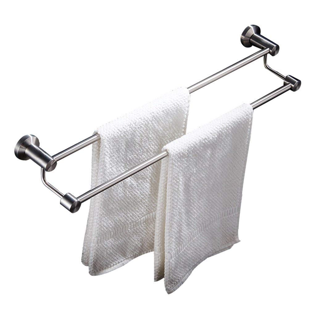 Towel Rack Towel Bar Towel 304 Stainless Steel Double Lever Towel Bracket Towel Wall Hanging Towel Holder for Bathroom Balcony Kitchen Punching Modern and Simple Towel Rack