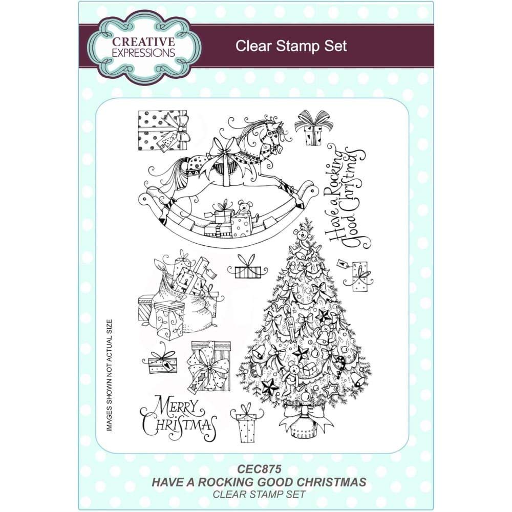 Creative Expressions CEC875 Have A Rocking Good Christmas A5 Clear Stamp Set, Transparent