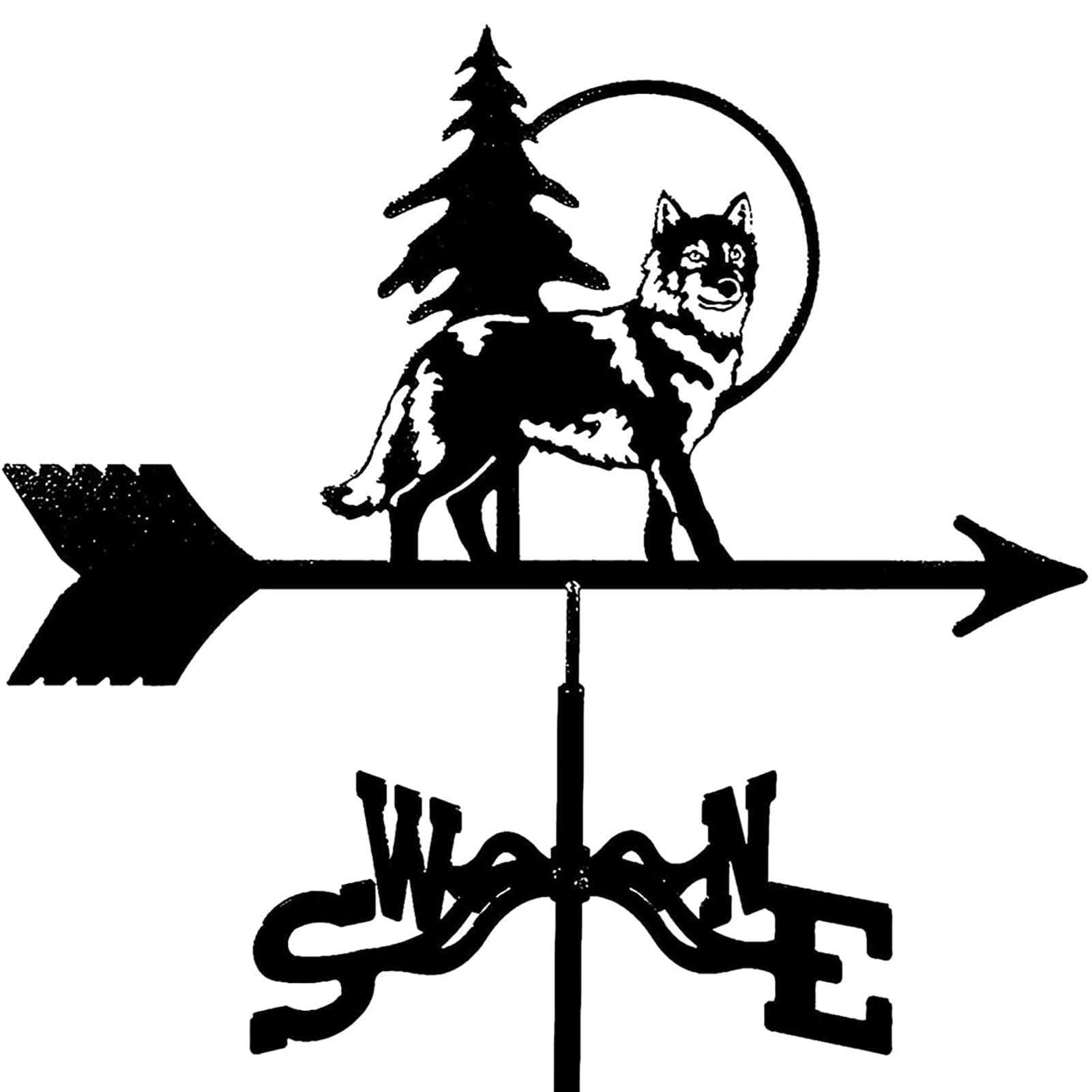TAXXII Metal Wind Vane For Yard for Garden Decor Farmhouse Decorative with Dog Ornament Stainless Steel Weathervanes Indicating Direction