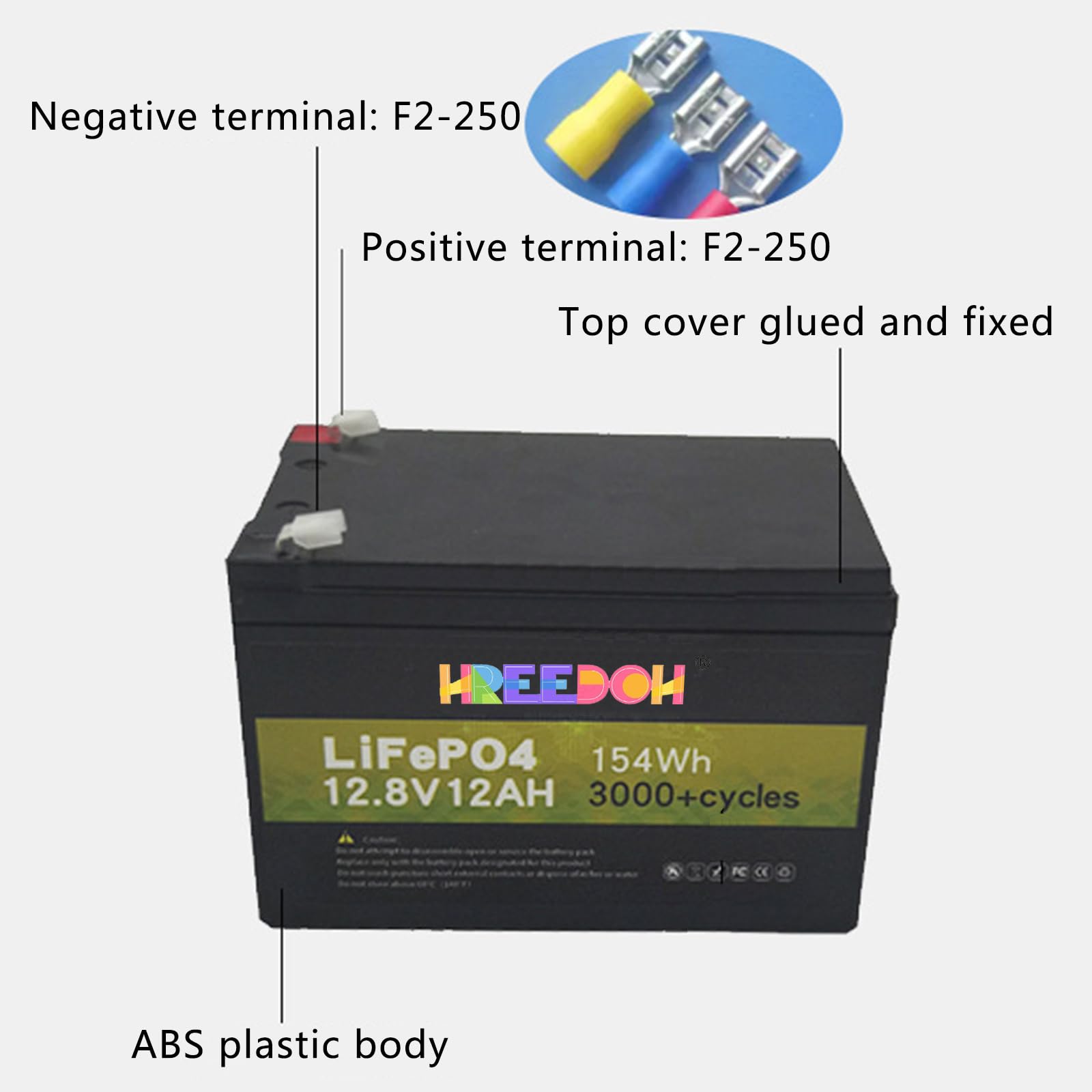 12 V 12 Ah LiFePO4-Batterie, 12 V wiederaufladbarer Lithium-Akkupack mit tiefen Zyklen und 20 A BMS für die Energiespeicherung von Wohnmobilen und Elektrostaplern