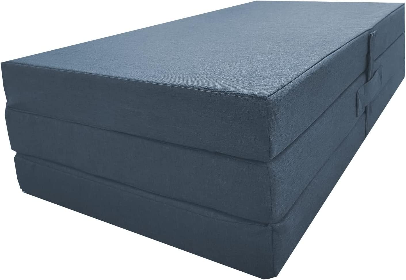 DecorQUALITY Colchón Plegable viscoelastico Cama Invitados Camper camión Caravana (120 * 190 * 10) (Azul)
