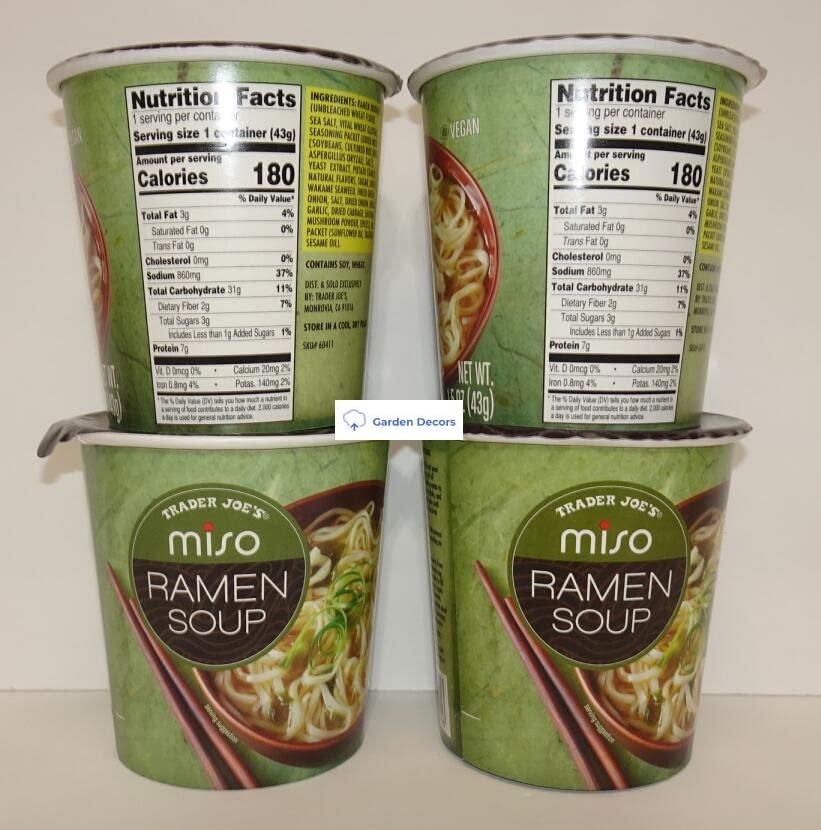 Miniatura 2 de Trader Joe's Miso Ramen Soup 1.5oz 1.52 oz (cuatro tazas)