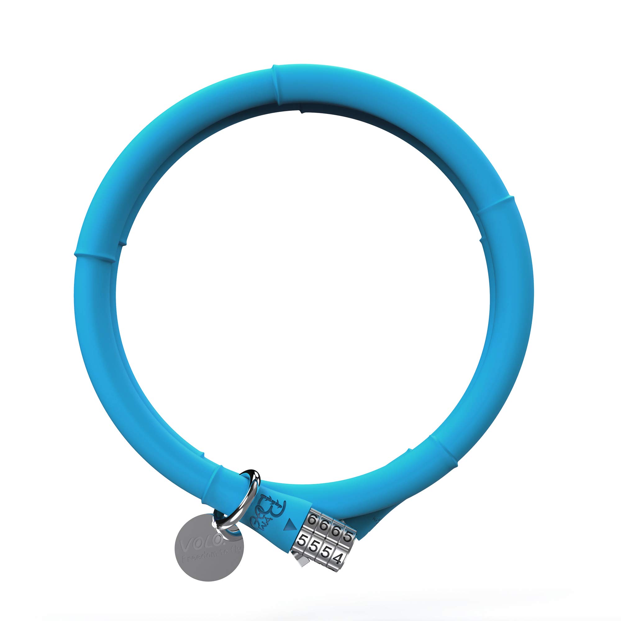 Volo Bamboo Bike Cable Lock, 5 Digit Coiling Combination Cable Bike Locks, Silicone Covered Security Anti-Theft Lock with Dia.13mm x 100cm