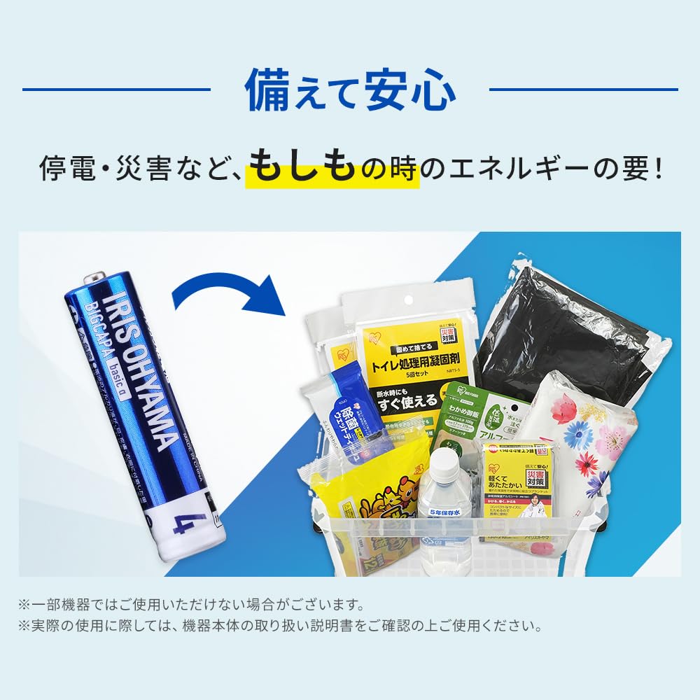 アイリスオーヤマ 乾電池 単4電池 100本入り 使用推奨期限5年 BIGCAPA basic α アルカリ乾電池 単4形×100本セット LR03Bba/100SET - 5