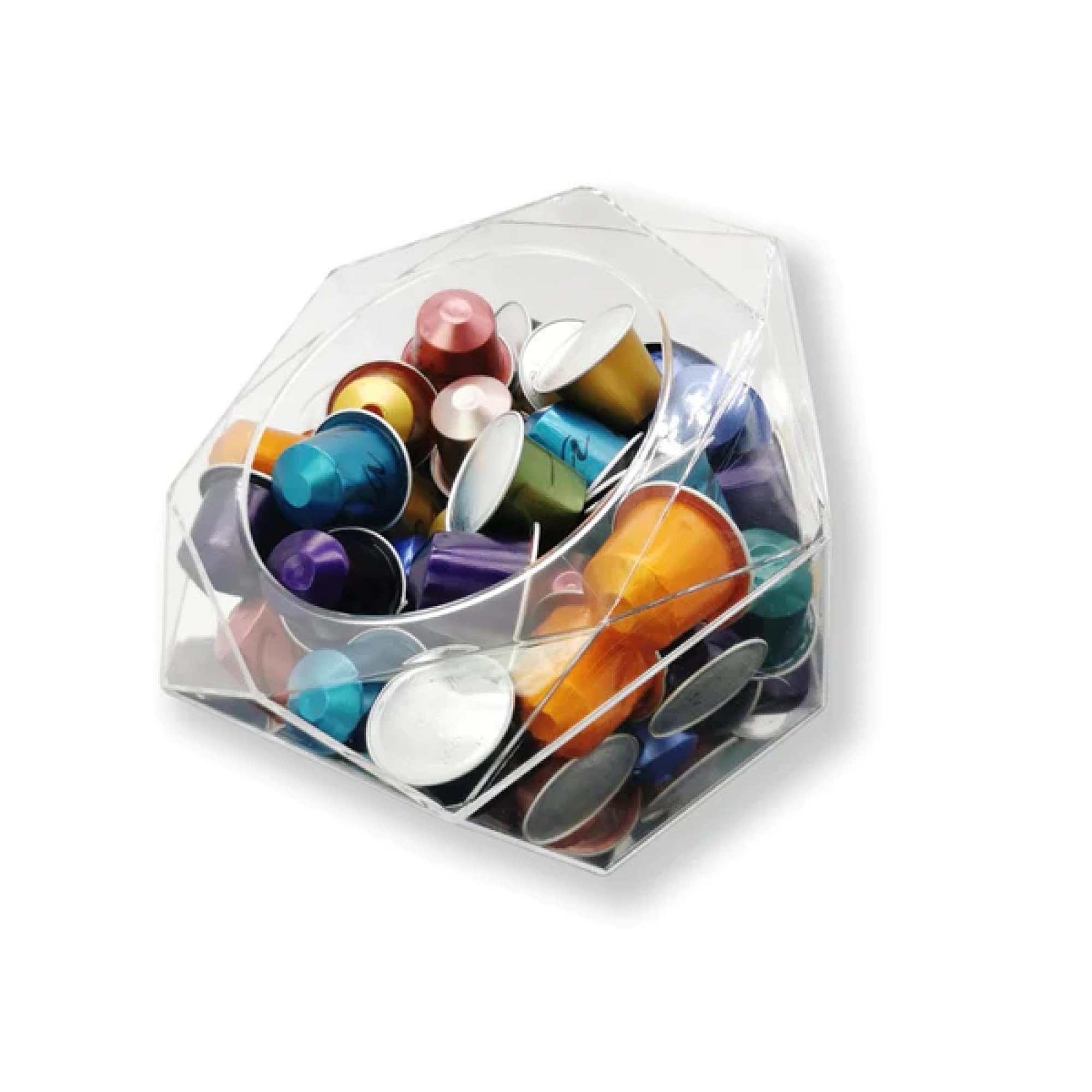 Caramelly HexaQube Acrylic Coffee Pod Holder | Transparent Coffee Capsule Storage for Both Original & Vertuo | Holds 70 Coffee Pods | Compatible with Nespresso Pods