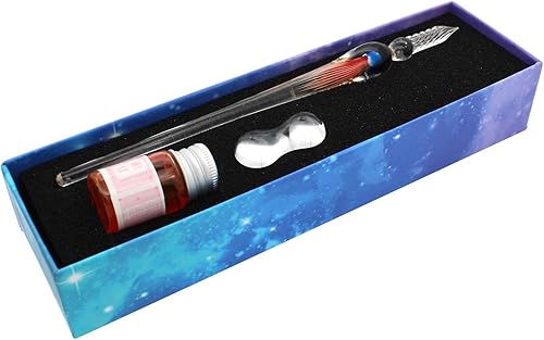 Gullor Jellyfish - Bolígrafo de cristal de borosilicato, bolígrafo de cristal de borosilicato, juego de tinta, color rojo