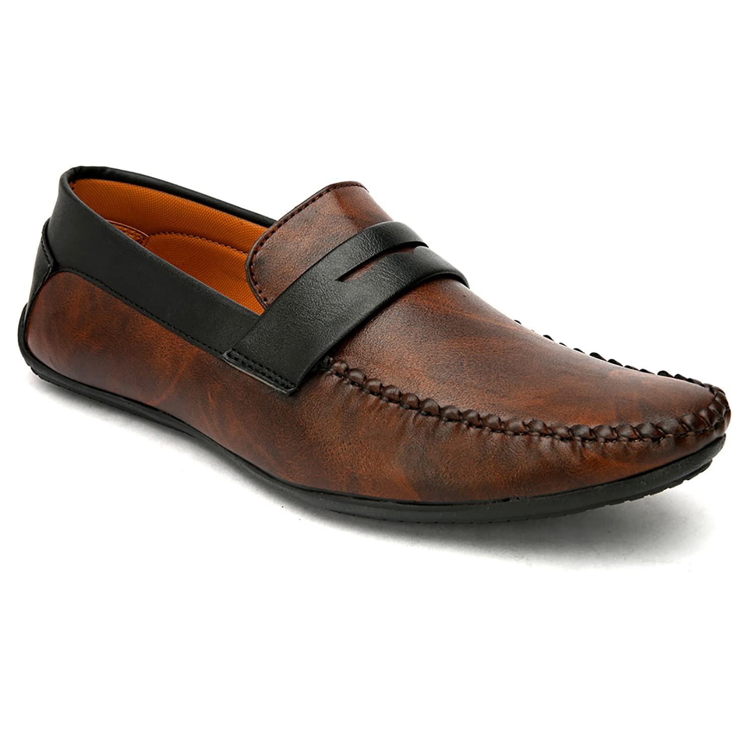 FENTACIA Brown Faux Leather Casual Loafer Shoes for Men - 11 UK (B09XKH6W3N) Amazon Price History, Amazon Price Tracker
