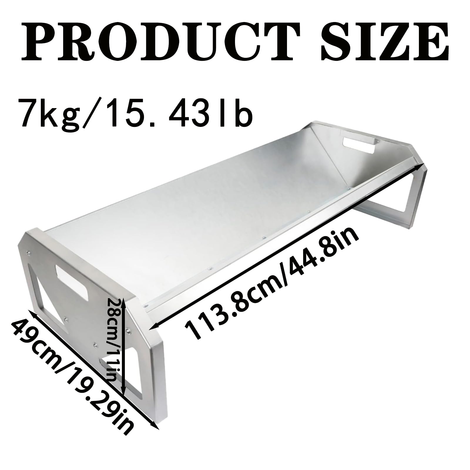 114cm Mangiatoia per Capre Portatile, Mangiatoia Indipendente in Acciaio, Mangiatoia per Fieno di Capra con Padella Alimentazione più Profonda, per Bovini Ovini Equini,Argento,Stainless Steel