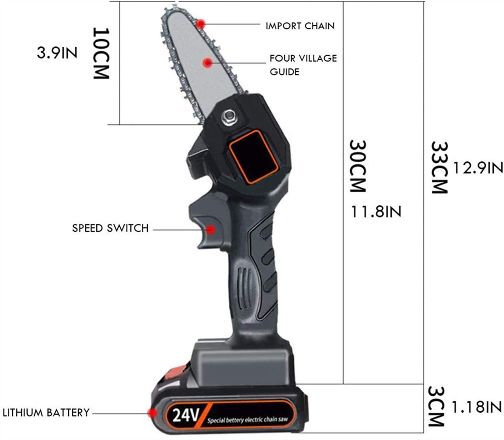 Mini Cordless Electric Chainsaw, 4-Inch 